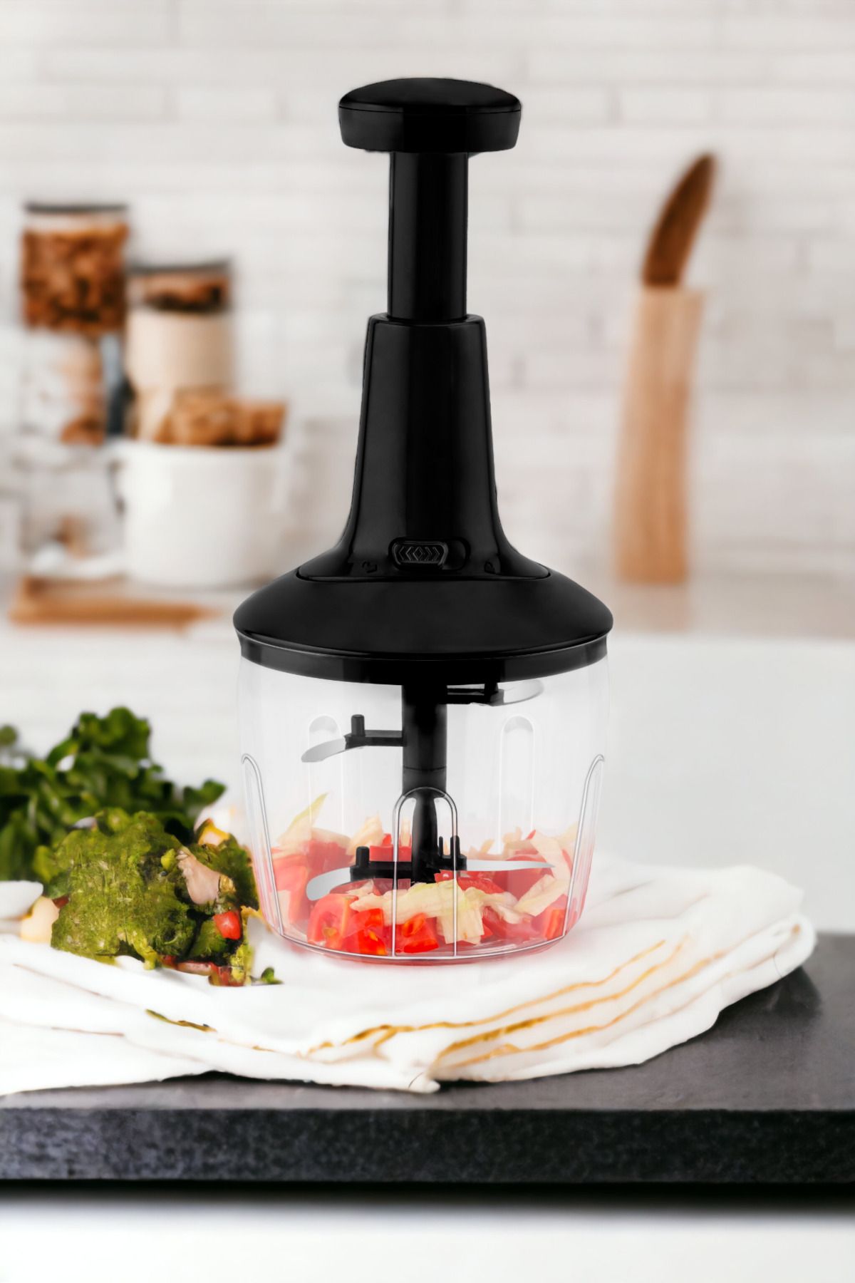 Comprox-1000ml New Generation Hand Robot - Practical Bass Cutting, Manual Chopper with 5 Blades 3