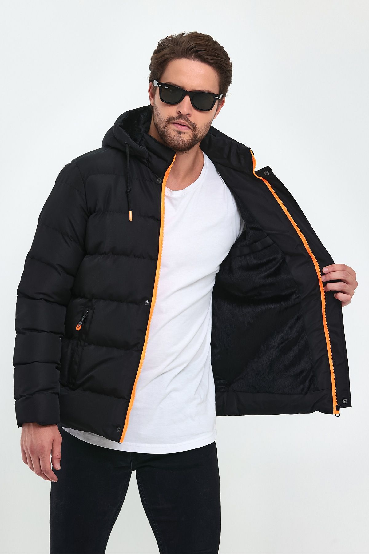Dark orange sale puffer jacket