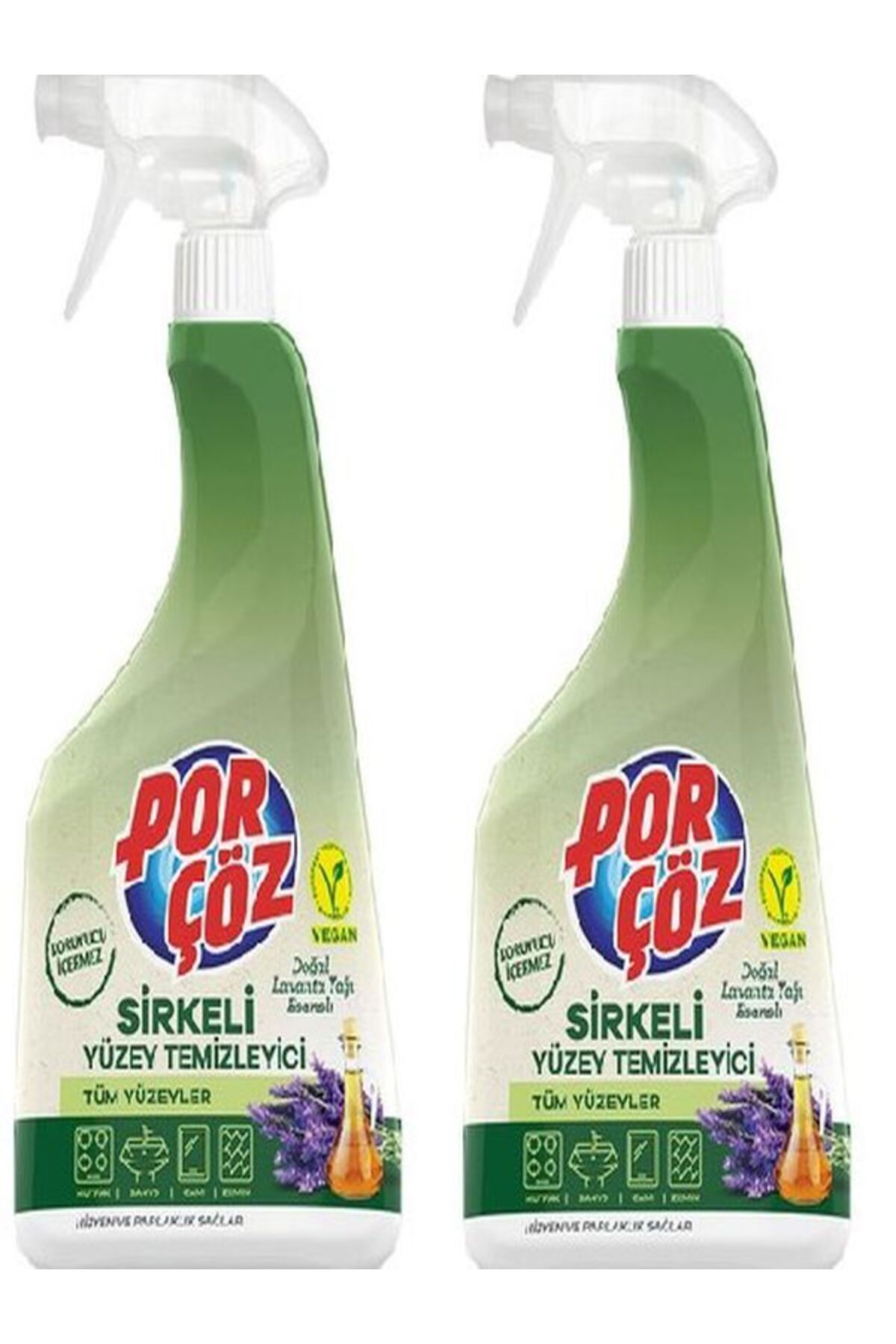 Porçöz PORÇÖZ Sirkeli Yüzey Temiz. Sprey 750 ml X 2 ADET