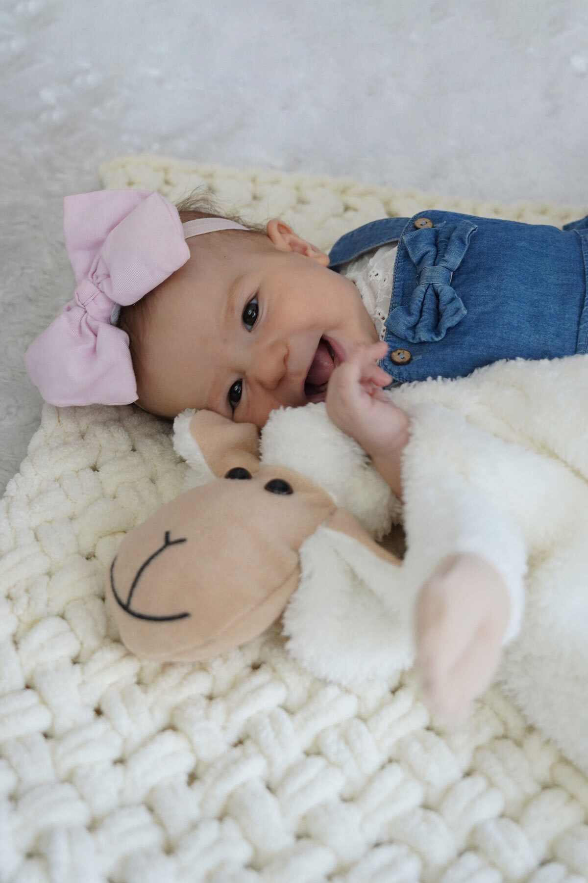 Modakids Krem Sevimli Kuzucuk Bebek Çocuk Battaniyesi Kışlık Peluş Welsoft Koyun Kuzu Battaniye fotoğrafı 6 (önizleme)