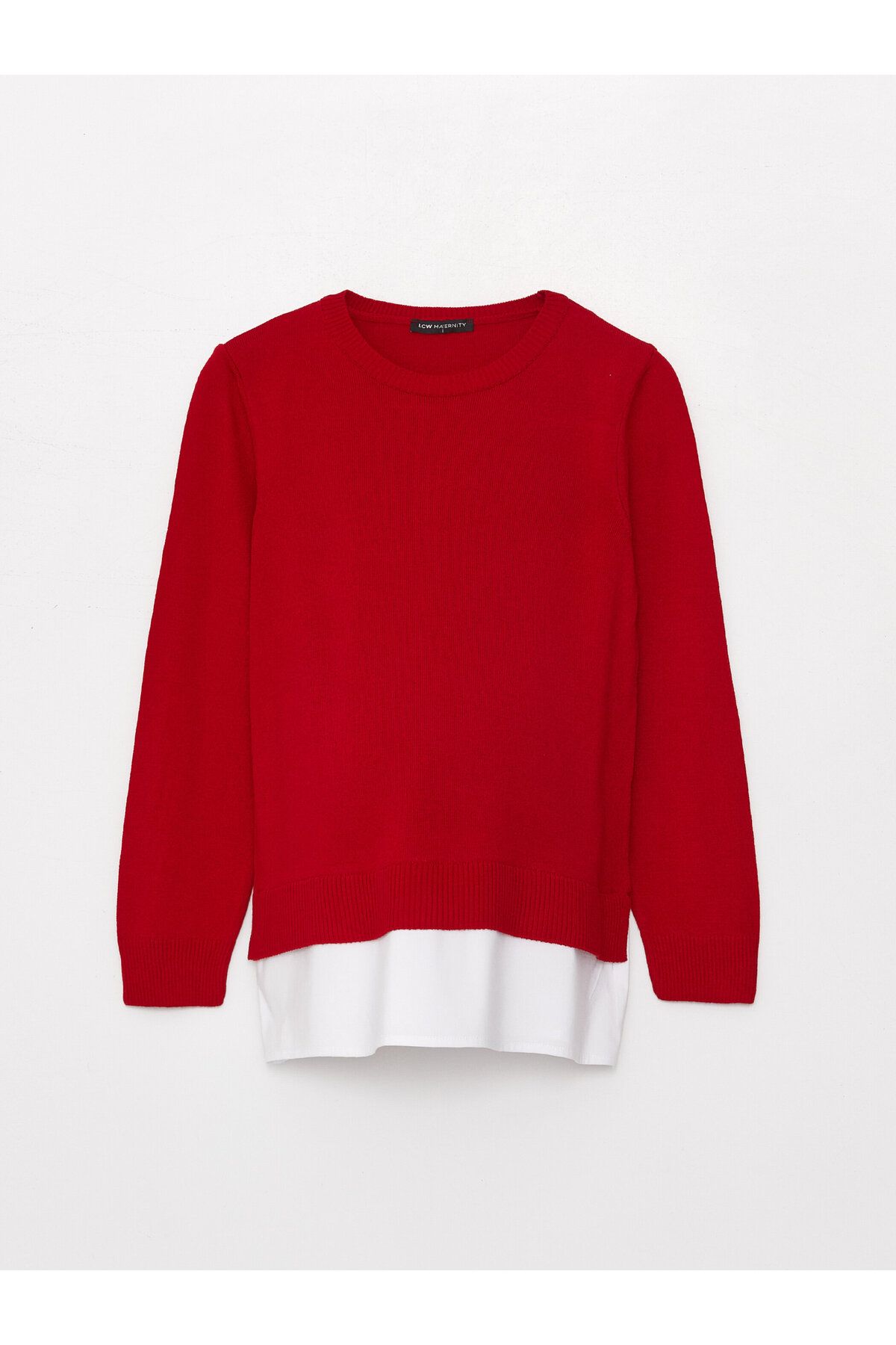 LC Waikiki-Tricot Maternitate Decolteu Crew Uni Mânecă Lungă Tunik 1