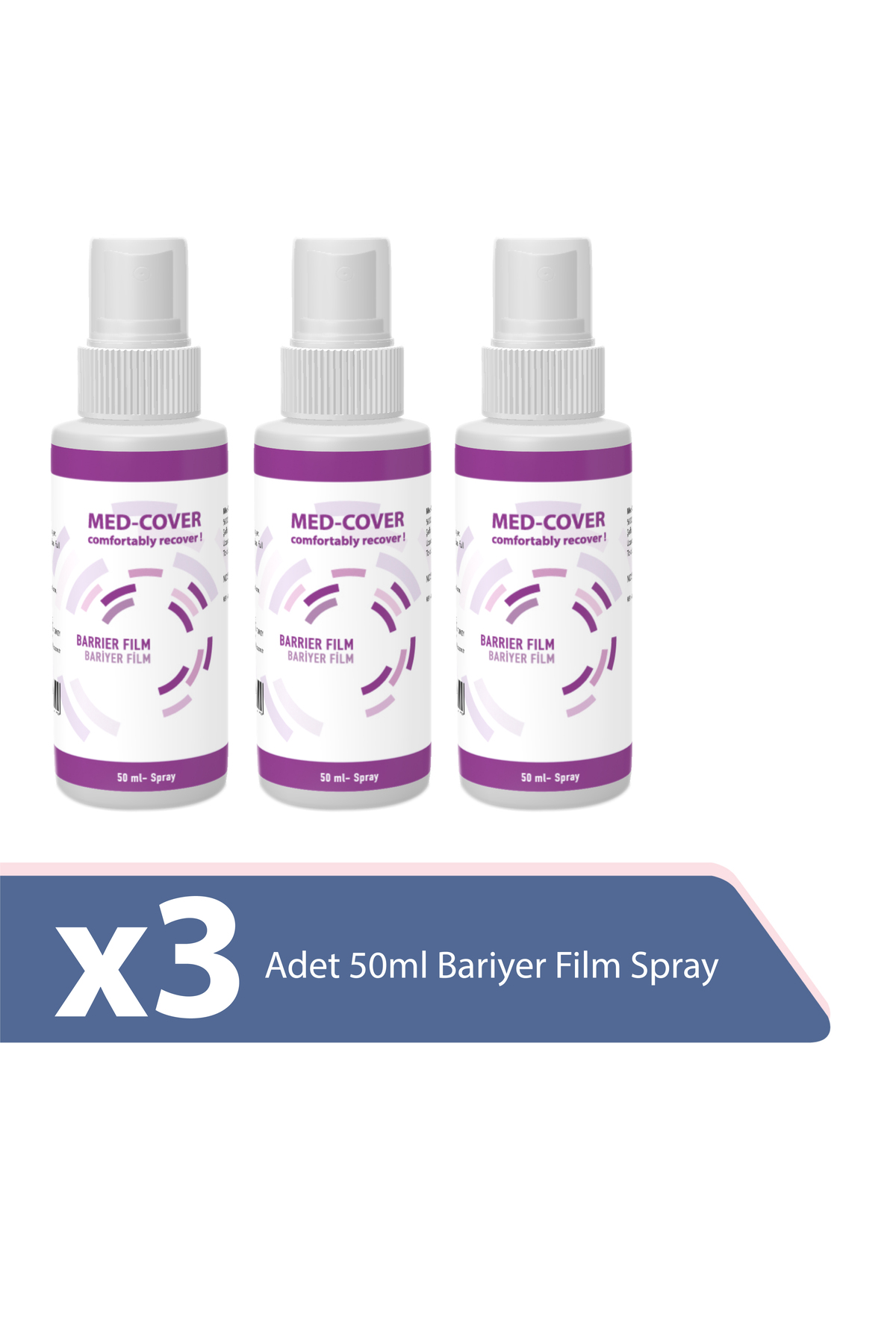 MED-COVER Bariyer Flaster Sprey 50 ml 3'lü