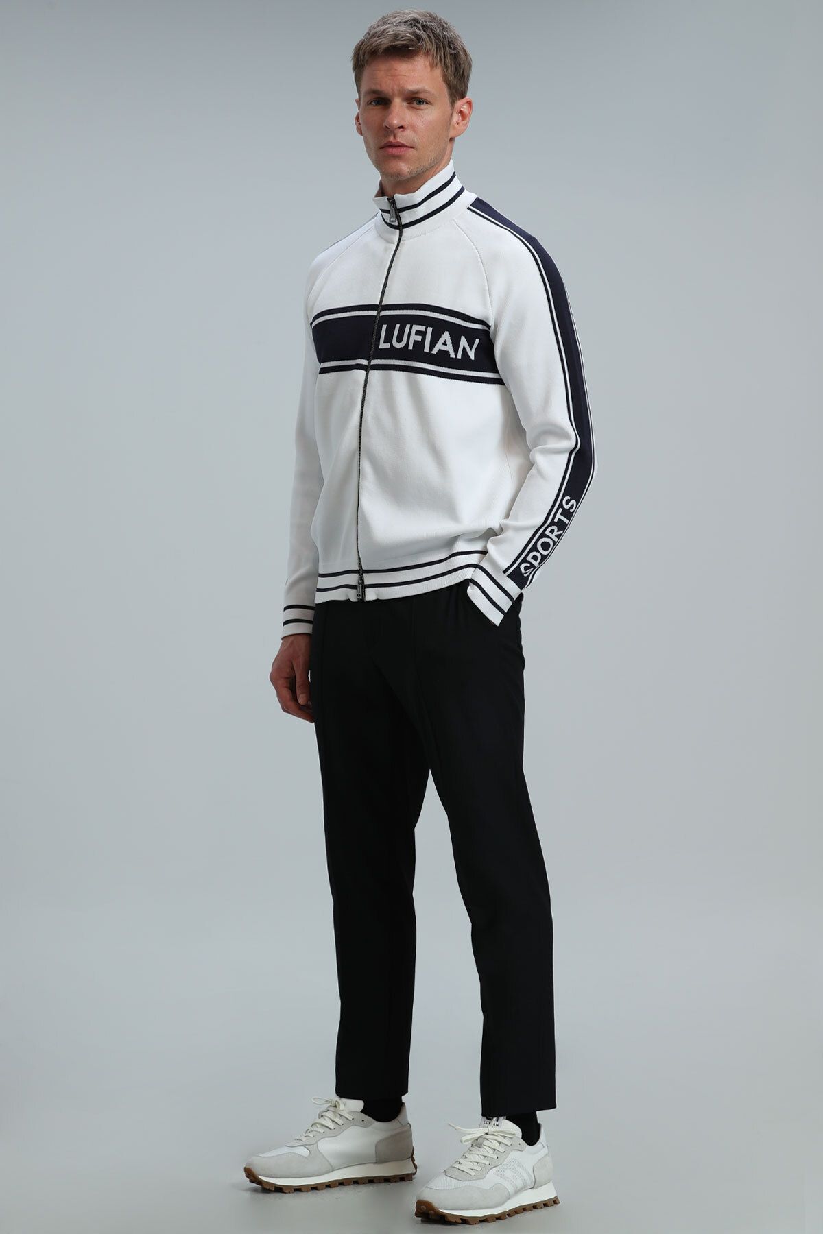 Lufian Way Men s Cardigan Off White Trendyol