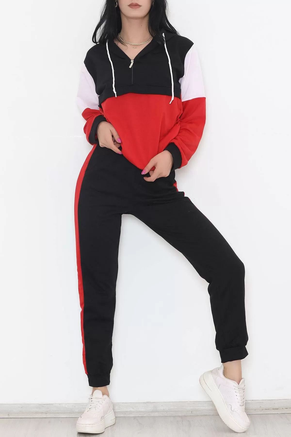 Black and clearance red sweatsuit