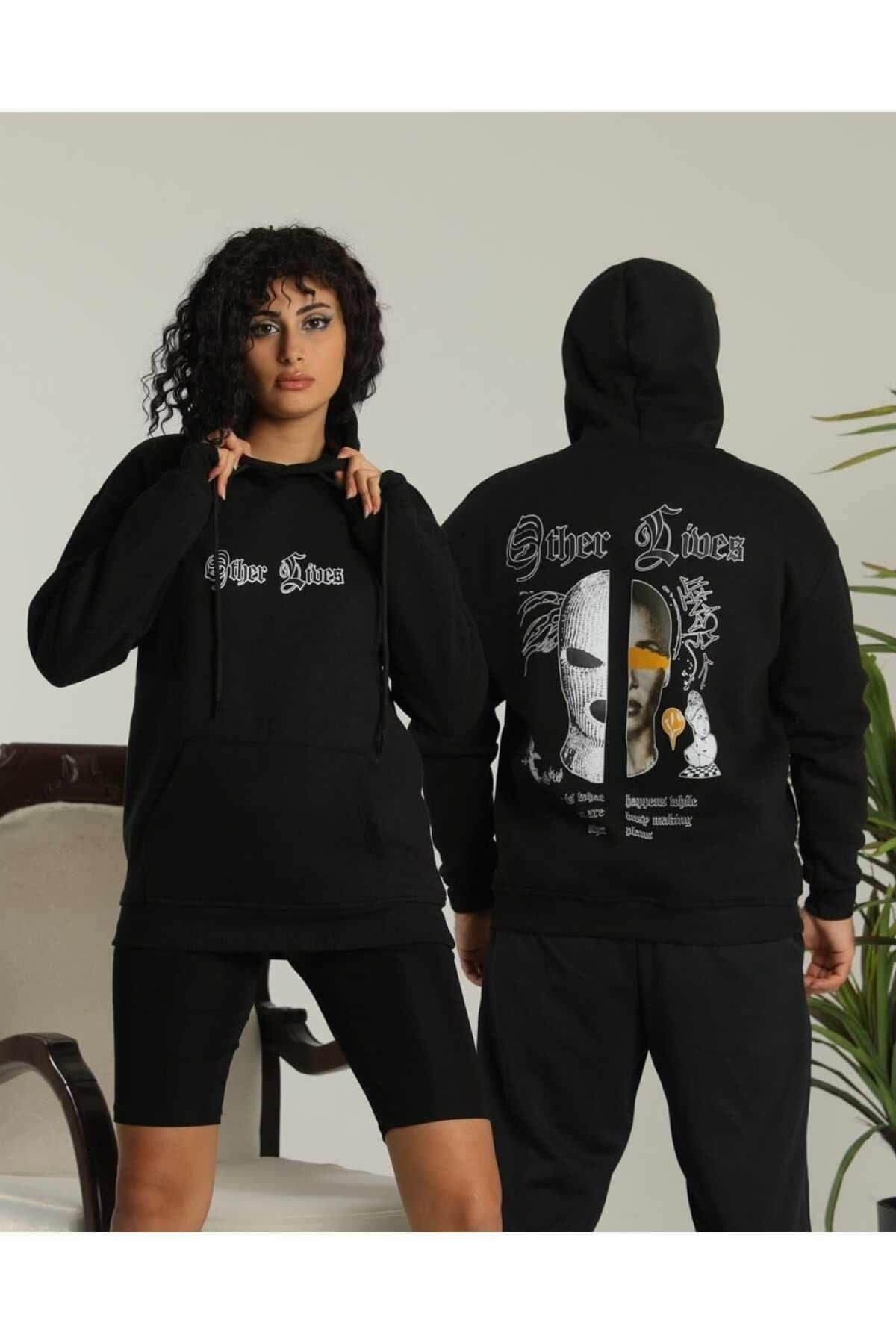 Pisa Art-Other Lives Oversize Hoodie Printed 3 Thread Cotton Hoodie > 3