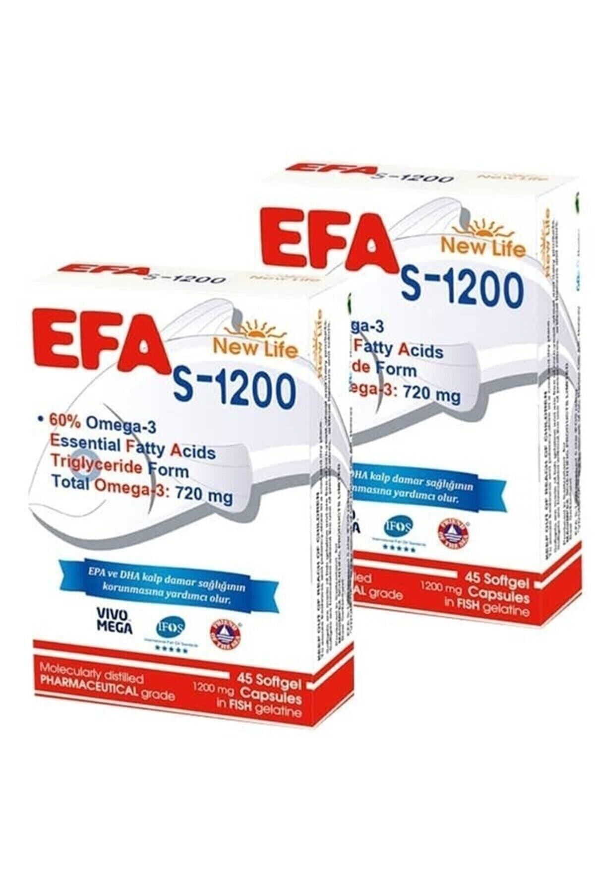New Life Efa S 1200 Balık Yağı 45 Kapsül X 2 Adet