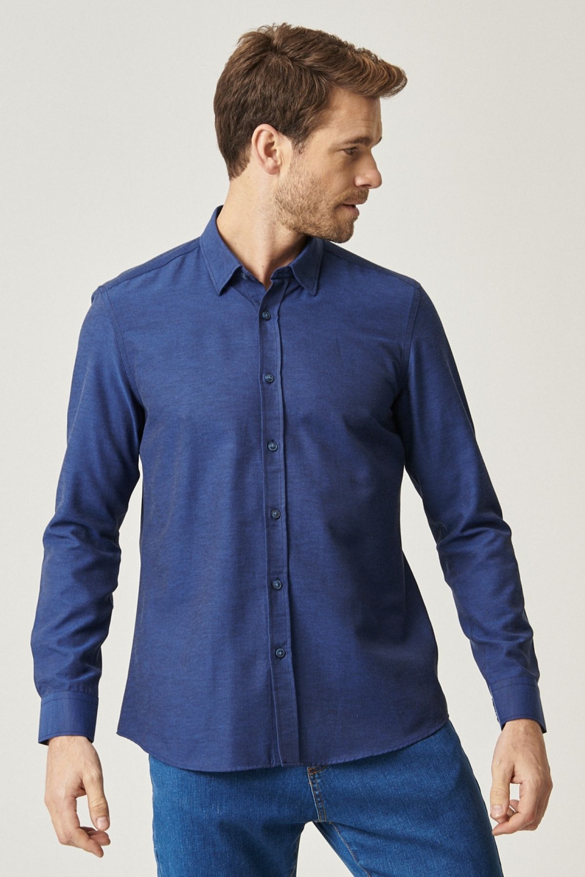 Dark blue clearance button up