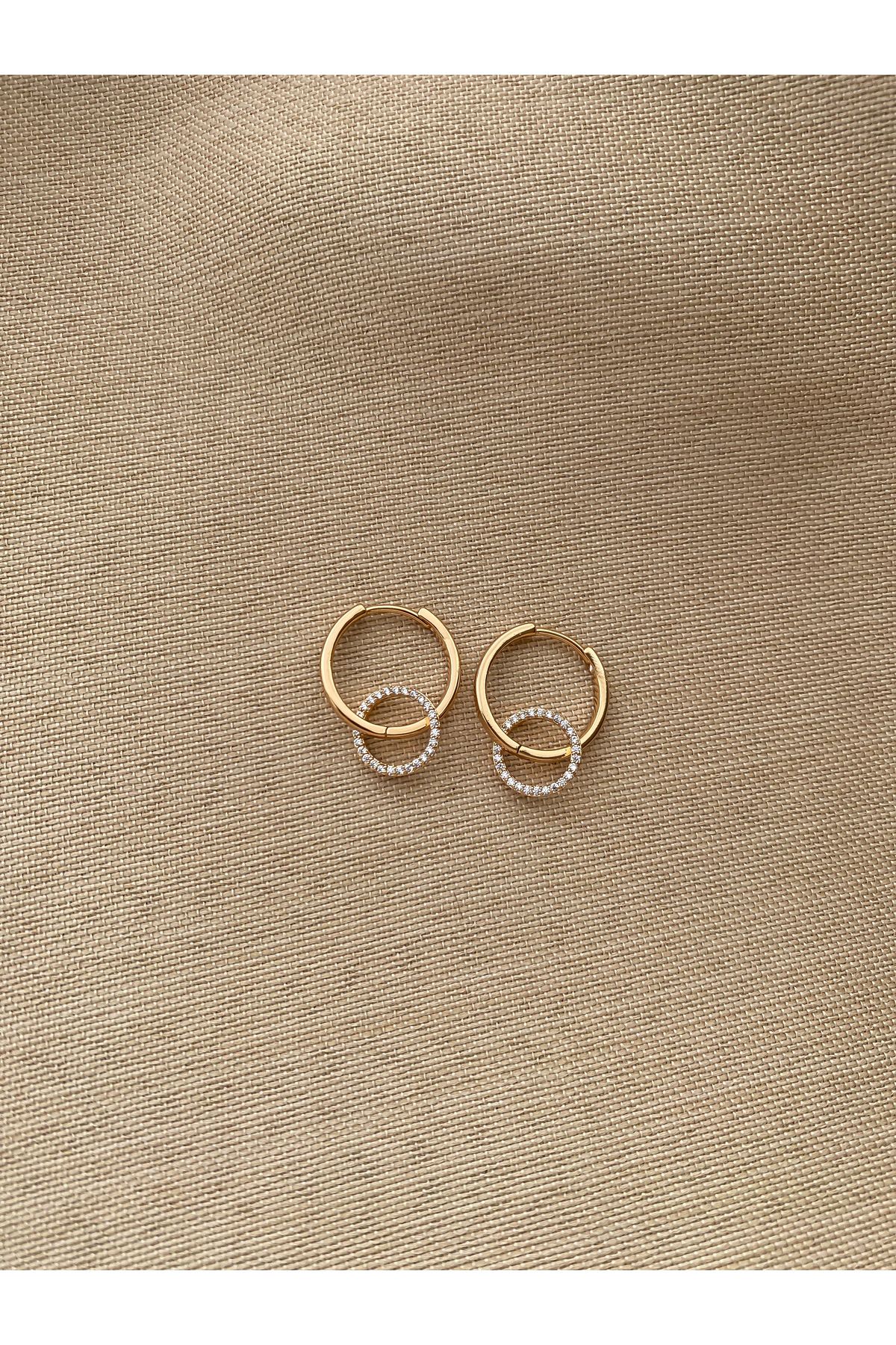Lucky Designs Women s Gold Thin Ring with Stone Circle Earrings