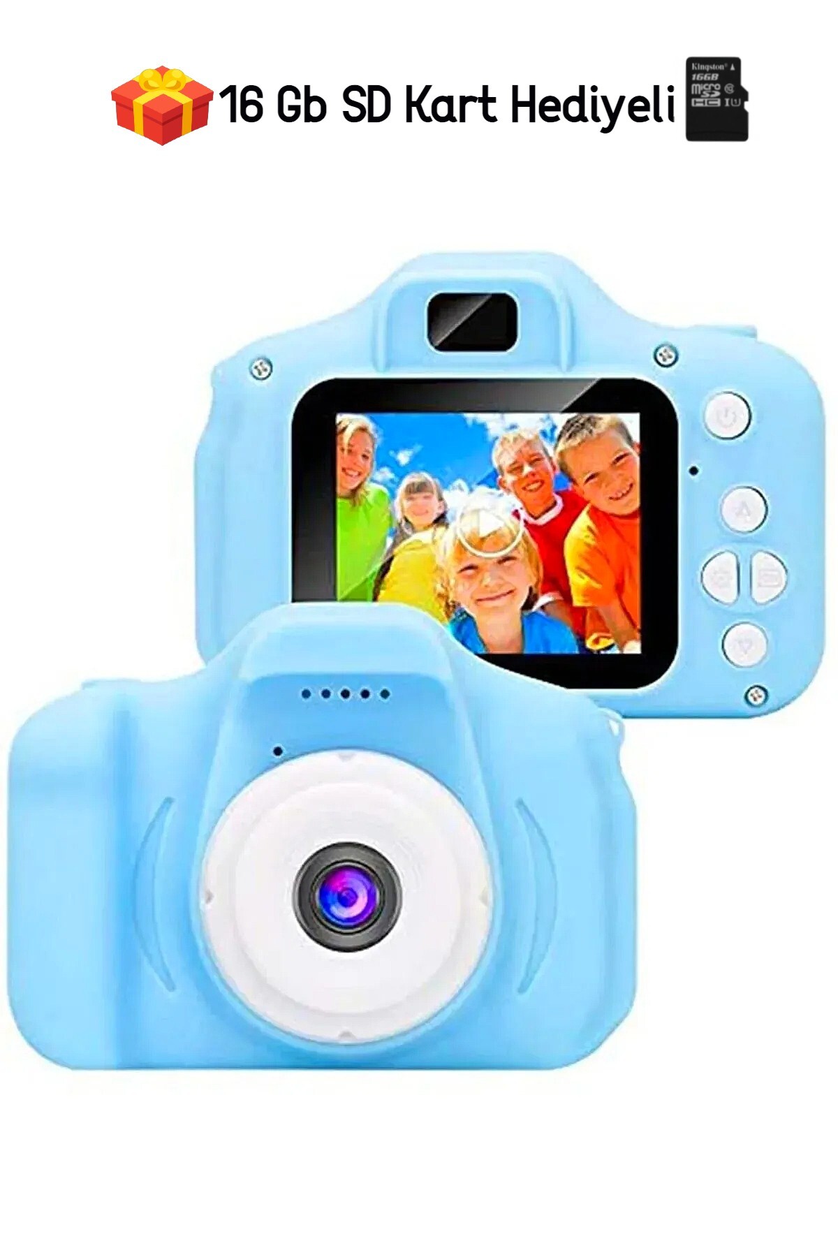 Fillikutum Çocuklar İçin Mini HD 1080P Dijital Fotoğraf Makinesi 16 Gb SD Kart Hediyeli