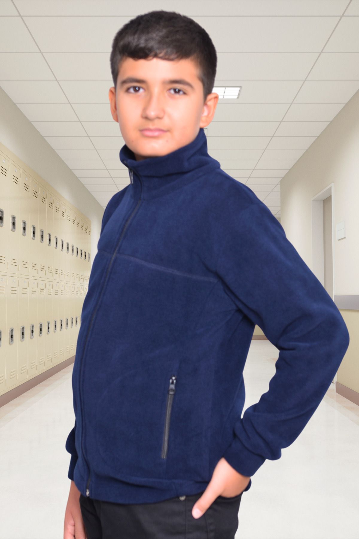 Dark blue fleece jacket clearance
