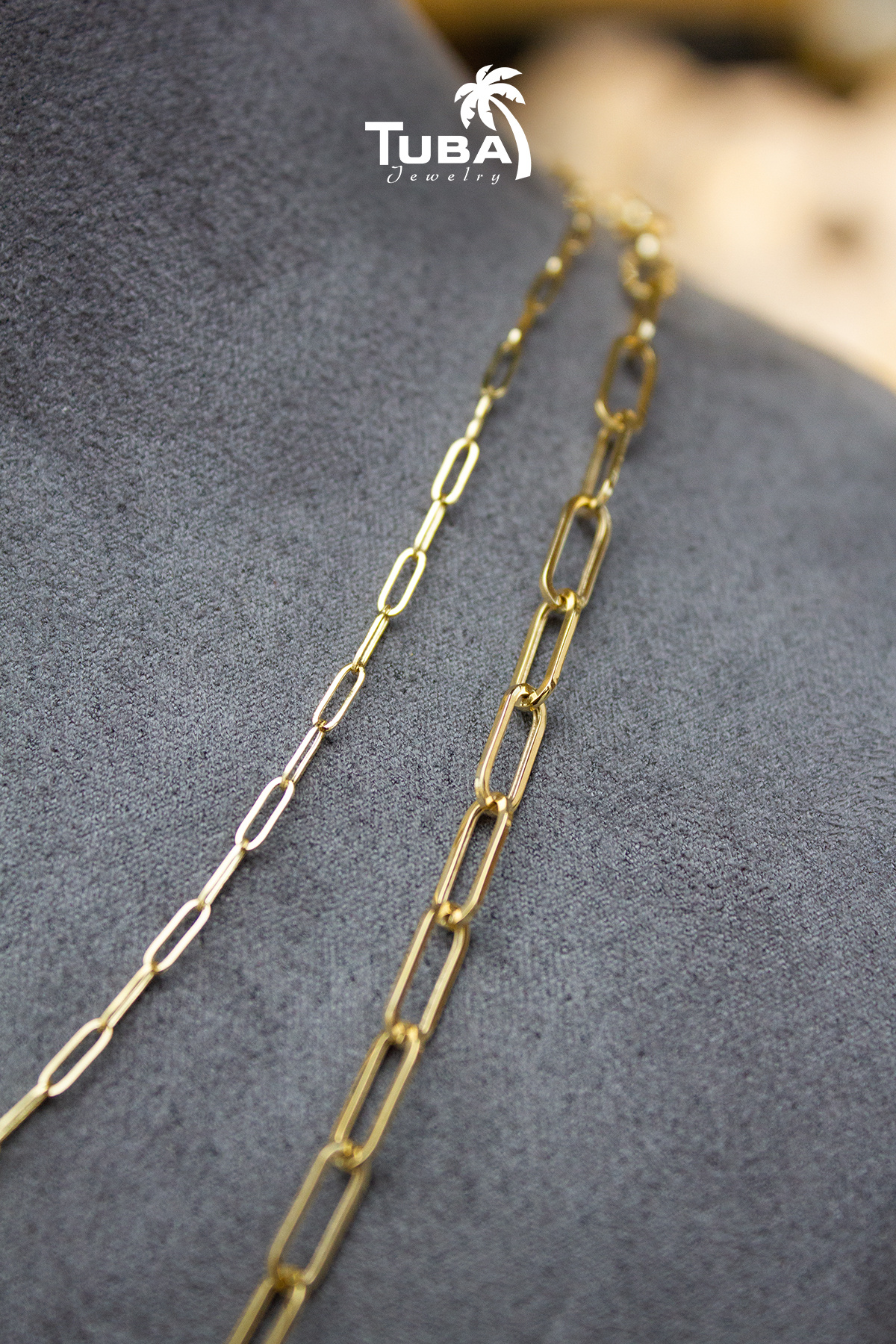 TUBA KUYUMCULUK 14 Ayar Altın Ataş Kolye, KALIN 3.60mm, Altın Kadın