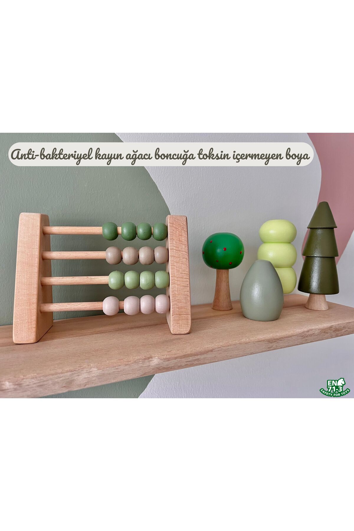 DORU Doğal Sağlıklı Ahşap Oyuncak Montessori Abaküs Analitik Zeka Matematik Çocuk Bebek Odası Dekor fotoğrafı 5 (önizleme)