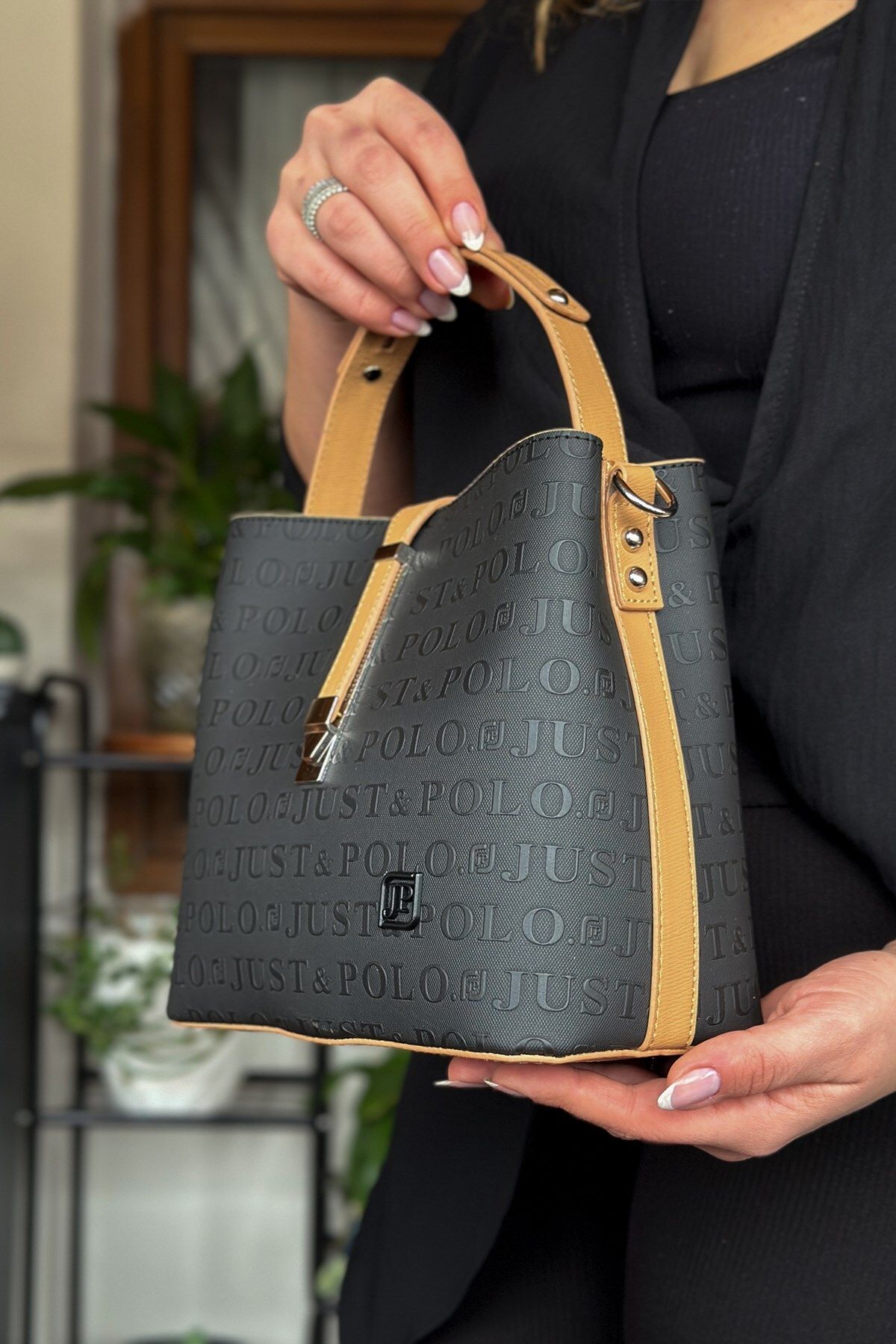 Just Polo Cotton Woven Long Strap 4 Compartment Women s Cross Shoulder And Hand Bag 22cm 20cm 9cm Lb 4002