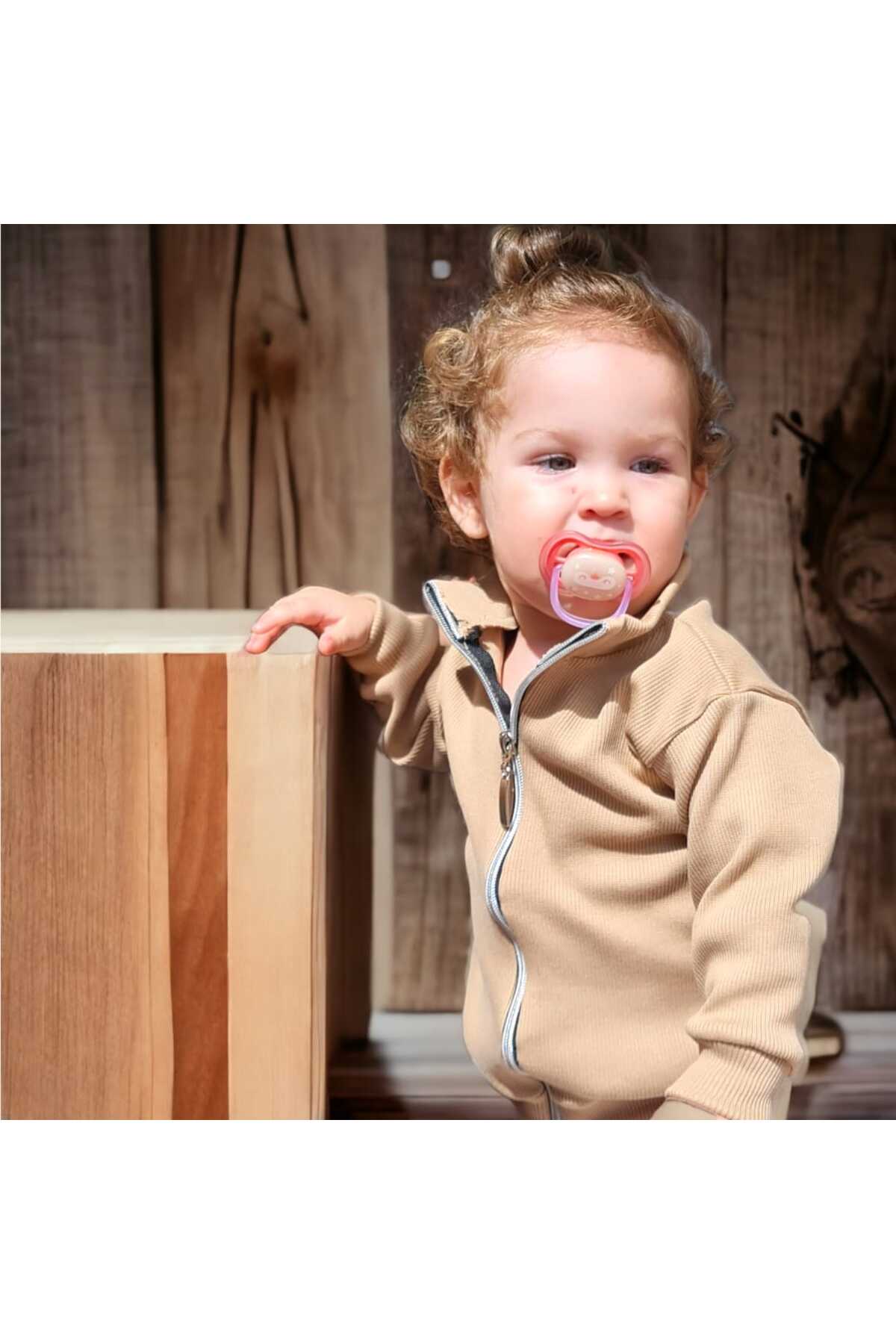 BEBEĞİME ÇORAP Kaşkorse Oversize Önü Fermuarlı Dik Yaka Hırka Unisex fotoğrafı 3 (önizleme)