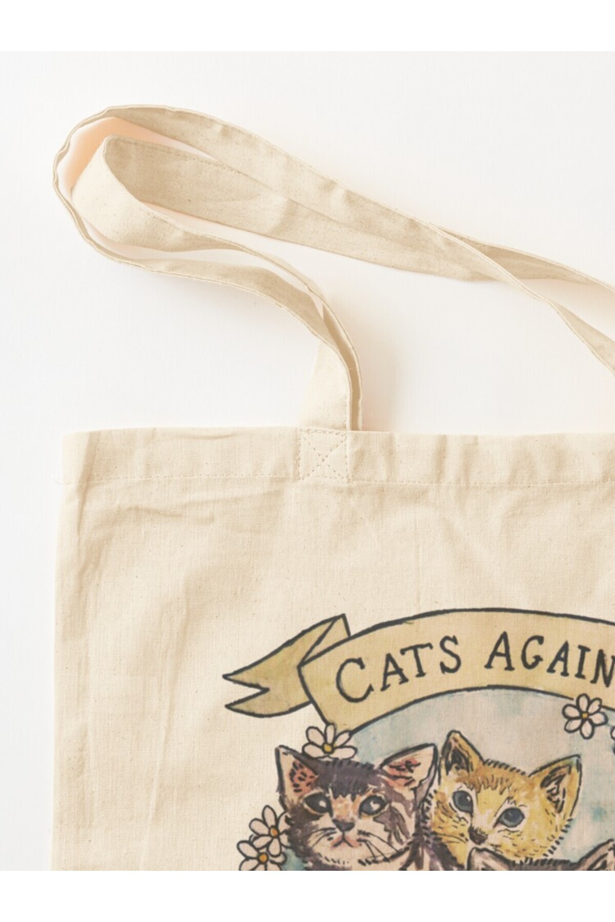 w house-Gusseted Cloth Shoulder Bag 04010 - Cats Against Cat Calls 2