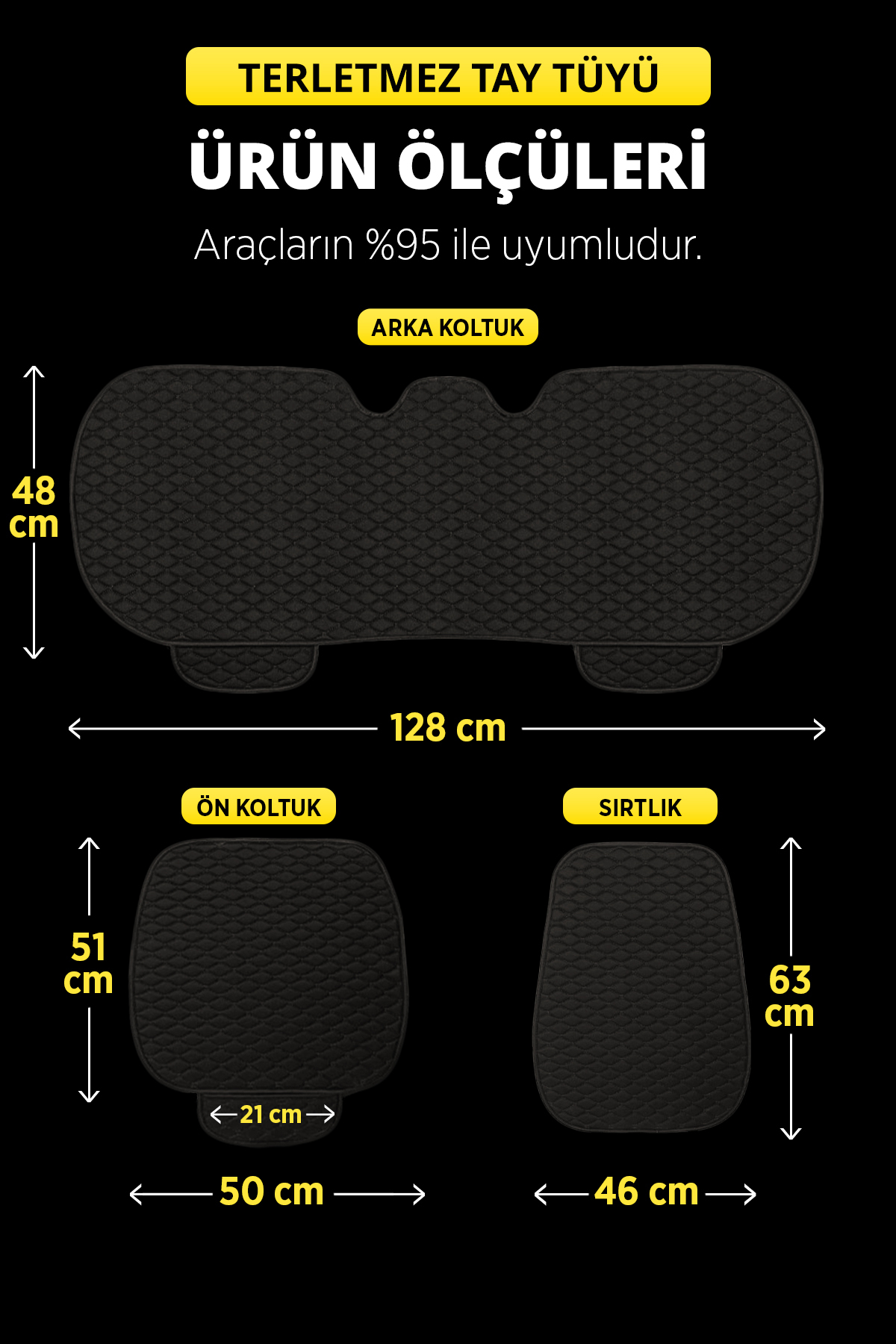 TORPEDO Tay Tüyü Cepli & Terletmez Sırtlı Oto Koltuk Minder Seti - Koltuk Koruma Kılıfı (ÖN & ARKA TAM SET) fotoğrafı 5 (önizleme)