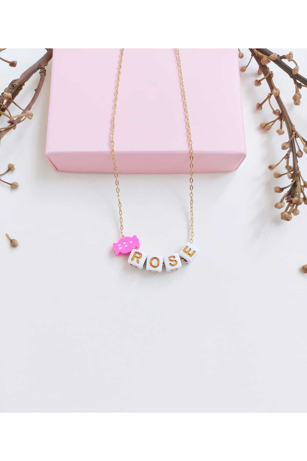 REN AKSESUAR KPOP Blackpink Rose Written Necklace Trendyol