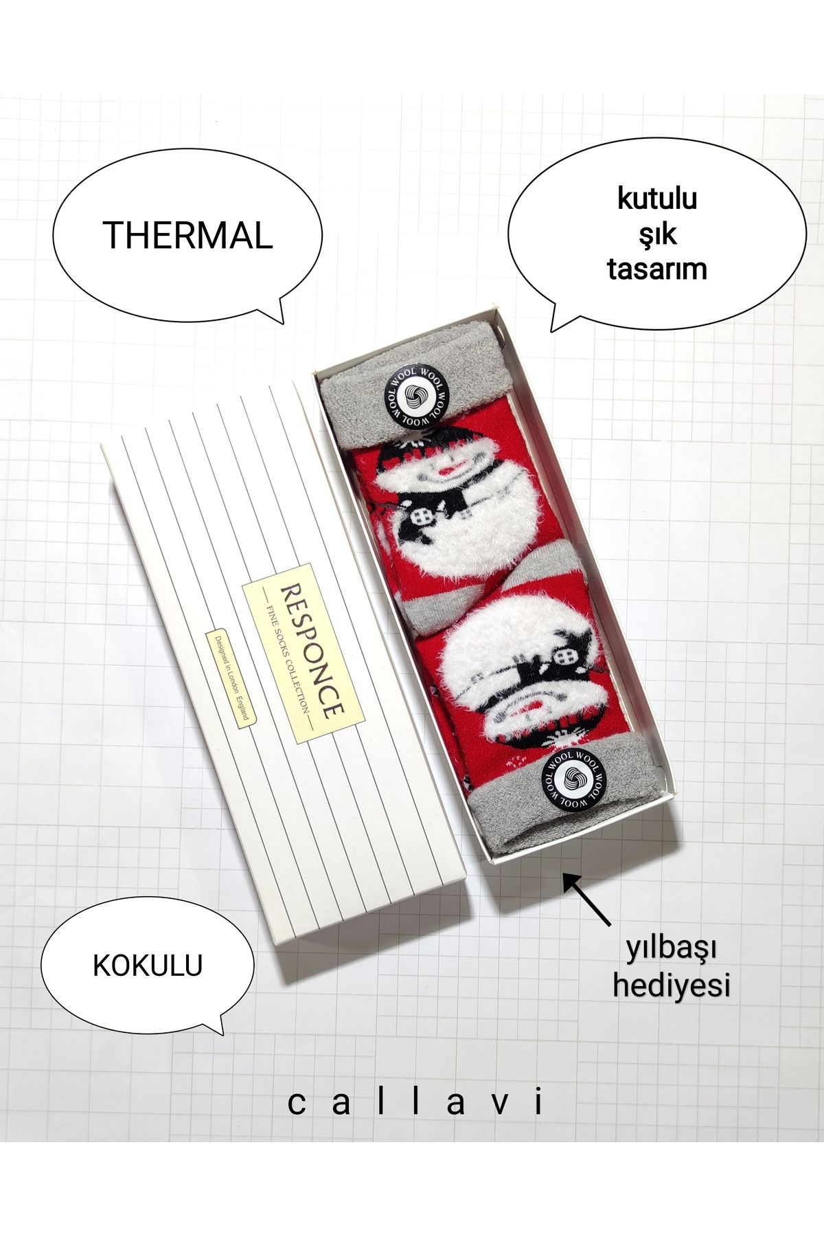 calantor-Thermal wool towel Christmas socket 2 pairs with box 5