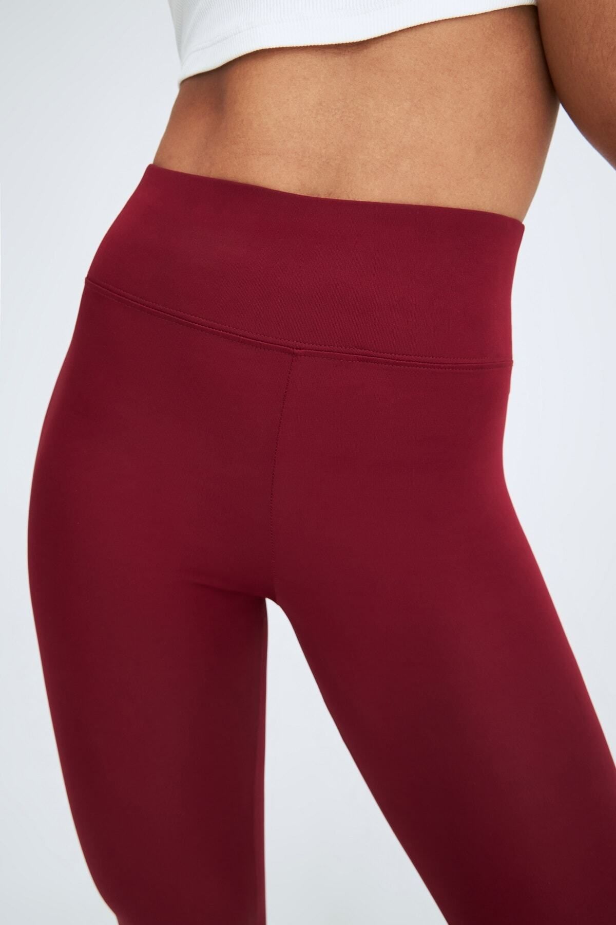 based on basics-One Size Tights Claret Red 4
