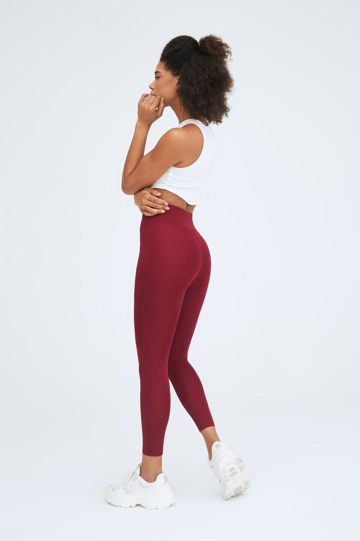 based on basics-One Size Tights Claret Red 2