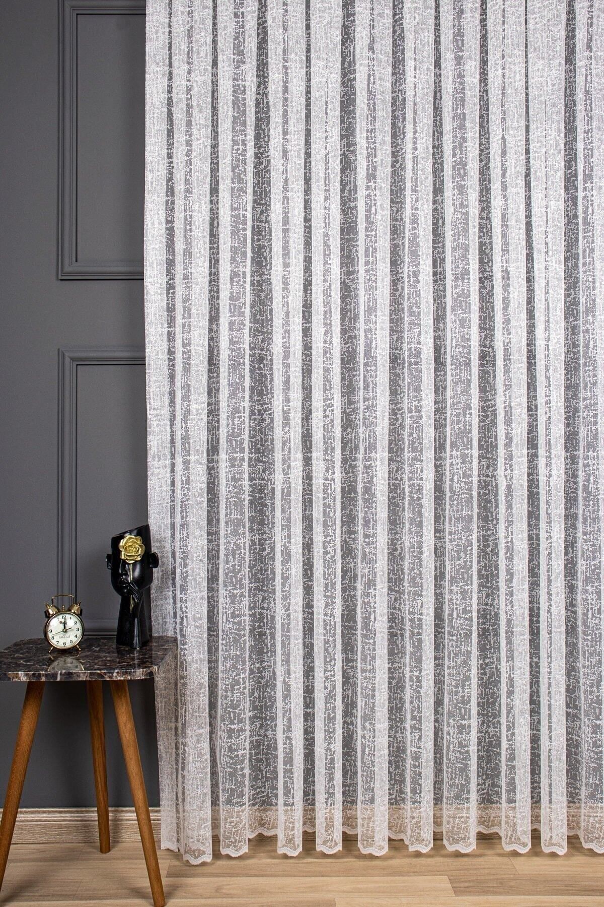 haddad home-Slub Pattern Extra-forced Honeycomb Top (short) Plain Planting Pleat-free Tulle Curtain Does Not Want Ironing 4