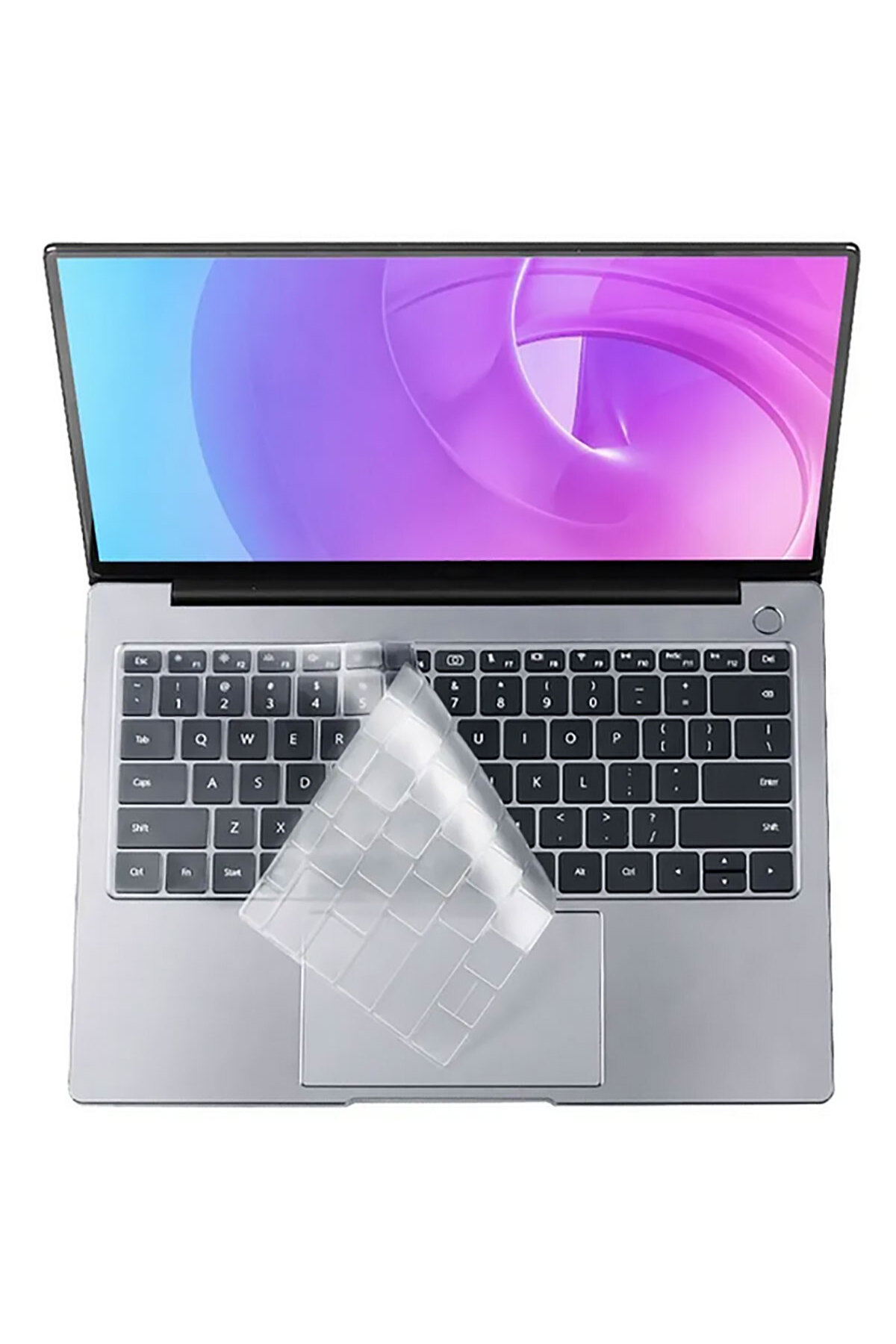 Macbook 13.6' Air 2022 M2 A2681 Klavye Koruyucu Türkçe Q Klavye Buzlu Şeffaf Silikon Macpad