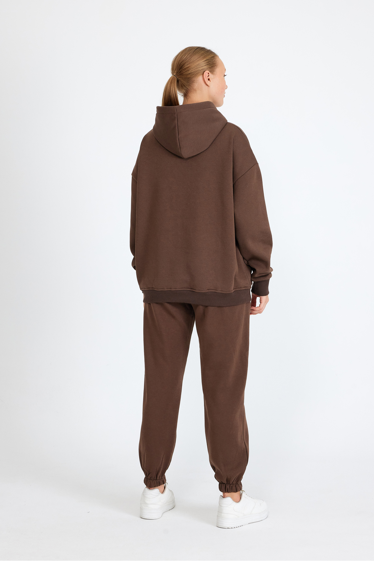 Yumuşak Oversize Eşofman Altı - Kahverengi