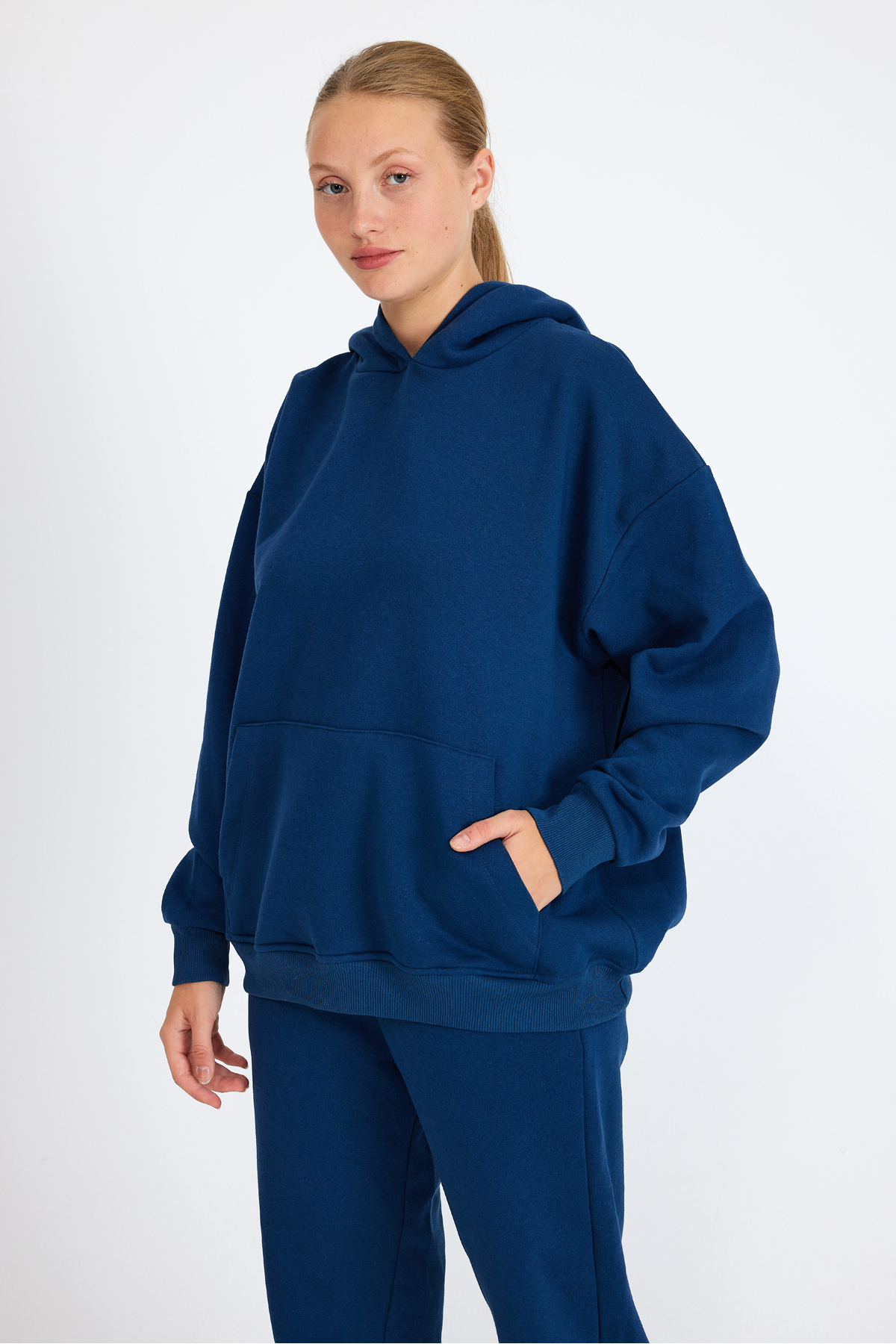 Yeni Sezon 2024 Ekstra Yumuşak Oversize Sweatshirt - İndigo