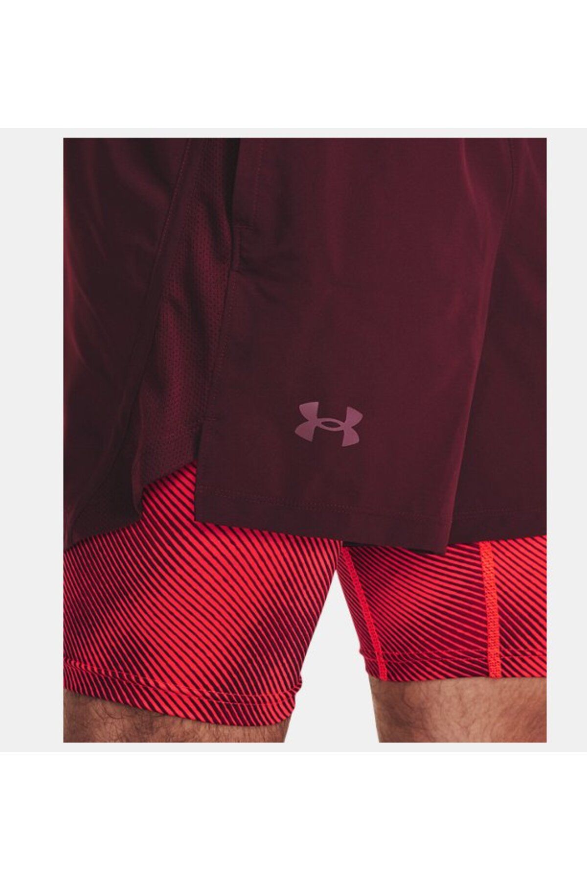 شورت ورزشی قرمز مردانه UA 5 '' 2 'را در 1 1380886 600 راه اندازی کنید Under Armour