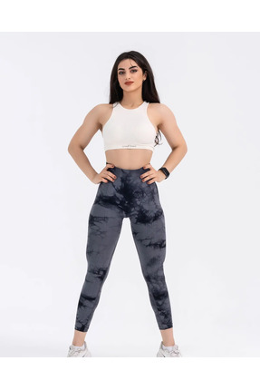 GYMXPRO Dikişsiz Push-up Toparlayıcı Siyah Batik Desen Spor Tayt