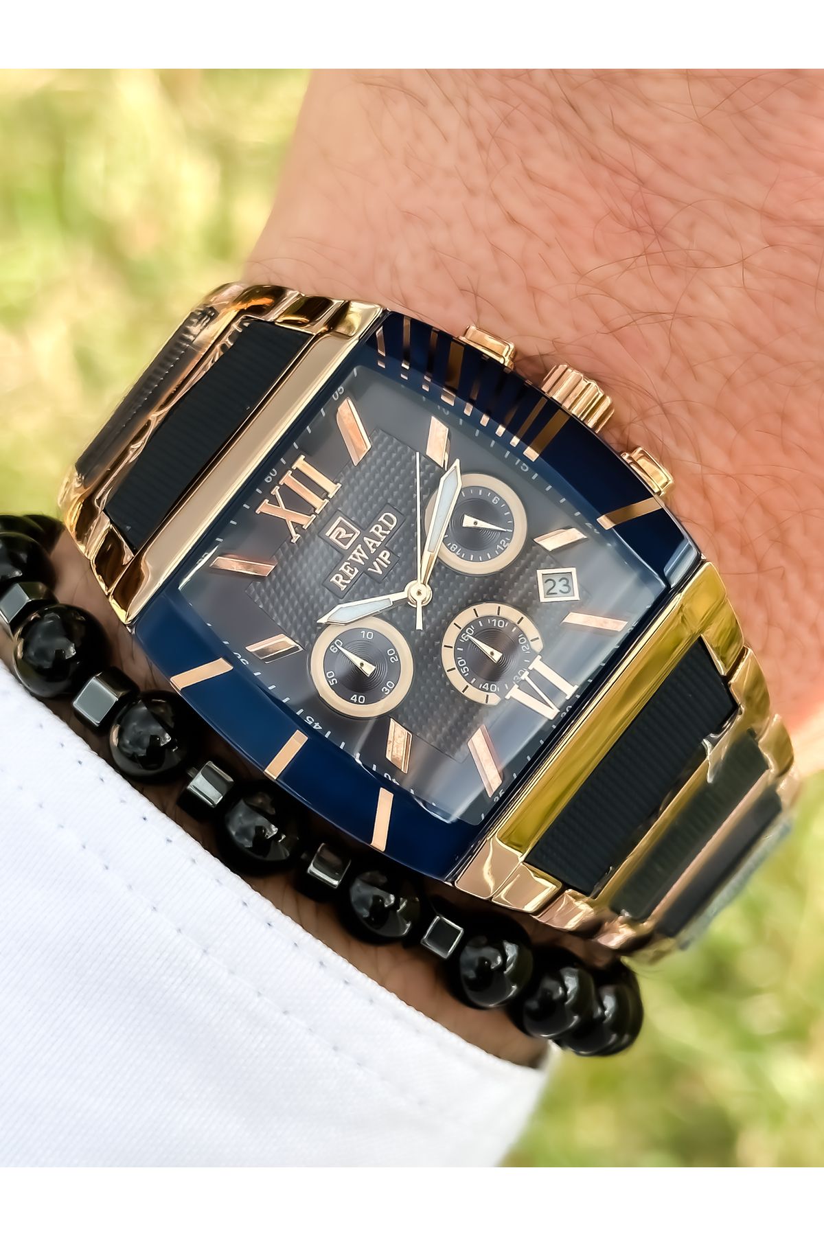 Reward-Functions Active Dark Blue Color Men's Wristwatch + Bracelet with Special Lock System 5