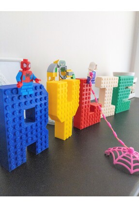 Atlas 3 Boyutlu Dev Lego Blok Uyumlu Harfler 1 ADET Çocuk Odası Dekorasyon Do...