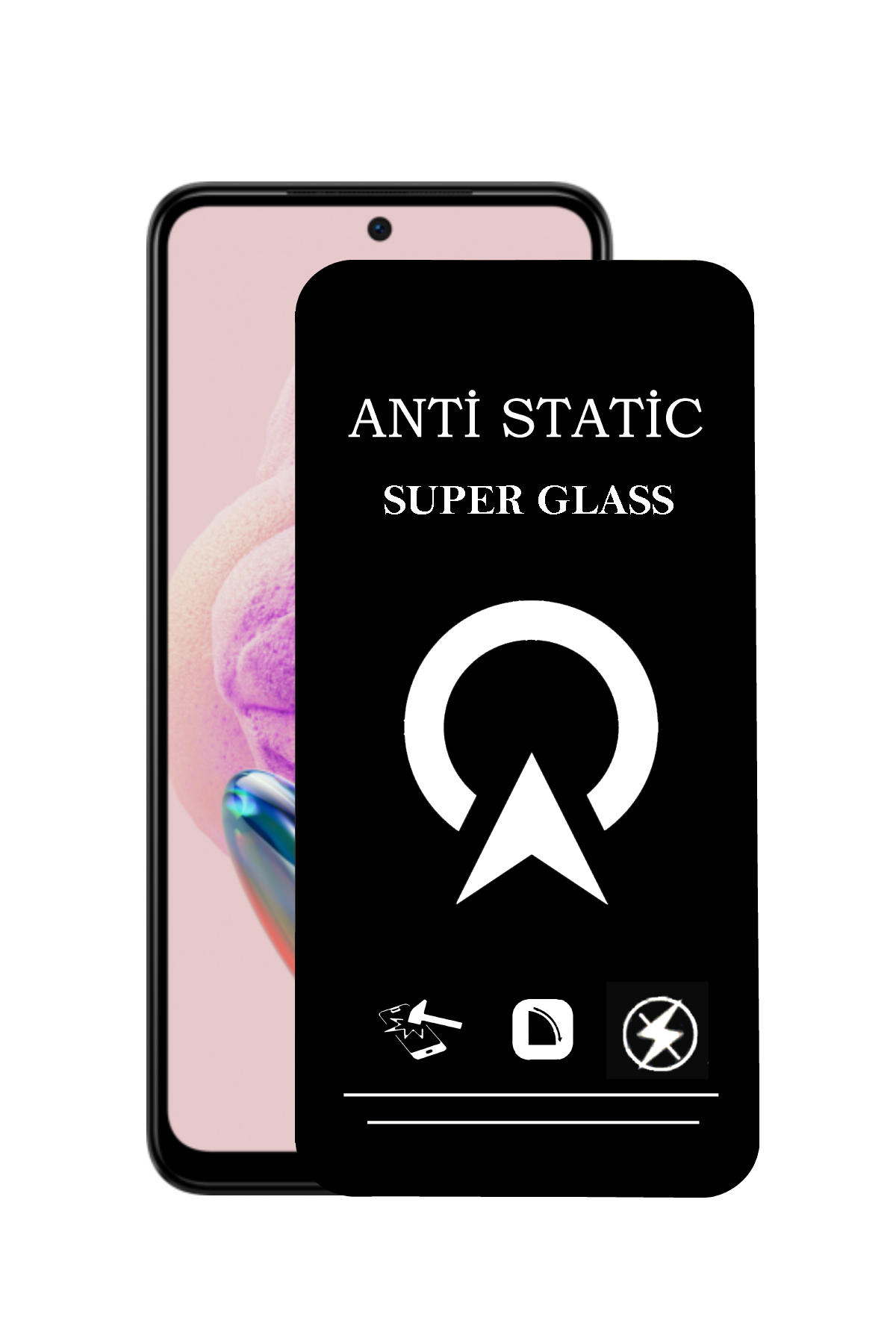 Xiaomi Redmi Note 12S ile Uyumlu Tam Kaplayan Anti Statik Çizilmez Safir Ekran Koruyucu Cam