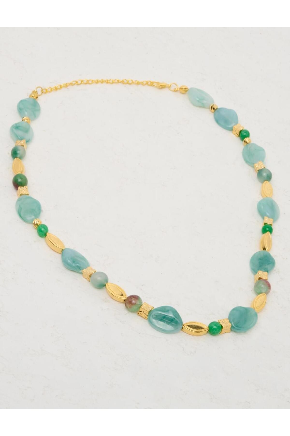 Jimmy Key Green Adjustable Natural Stone Necklace Trendyol