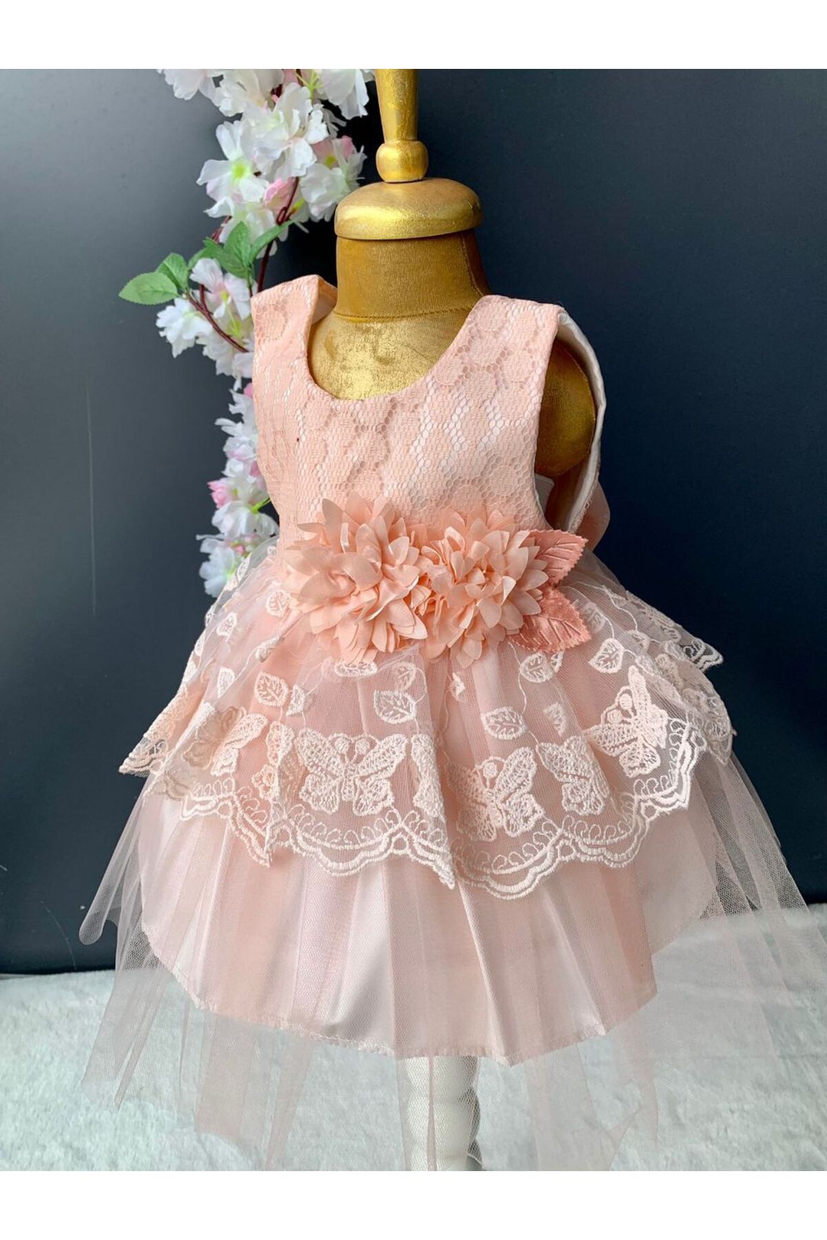 PİLEKİ BABY Kız Bebek Mevlüt Takımı Bebek Prenses Elbise Dantelli Elbise 0 4 Ay Bebek Hediyelik fotoğrafı 3 (önizleme)