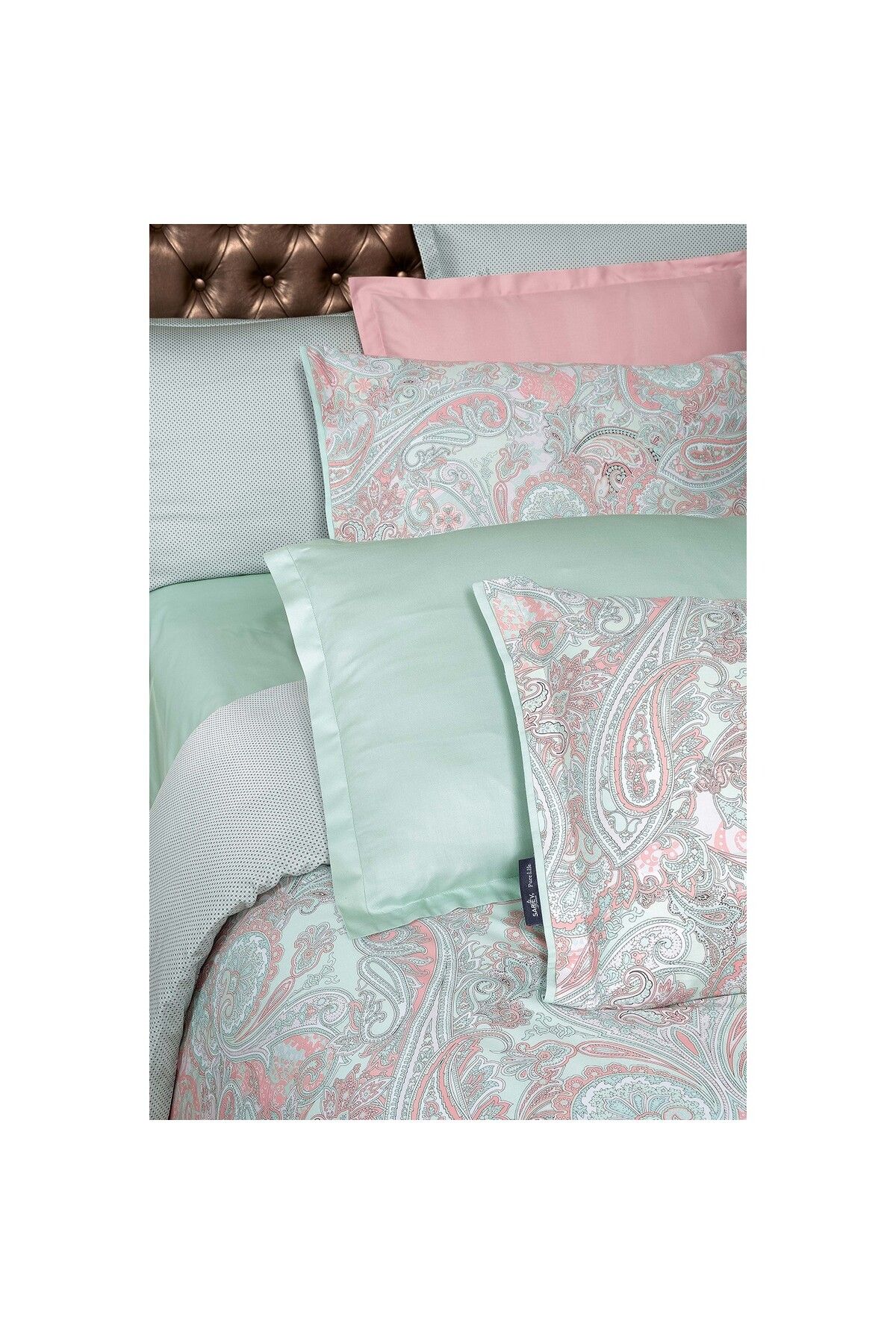 Sarev-طقم غطاء لحاف مقاس كبير XL من Volga Satin V2 Green King Size 2