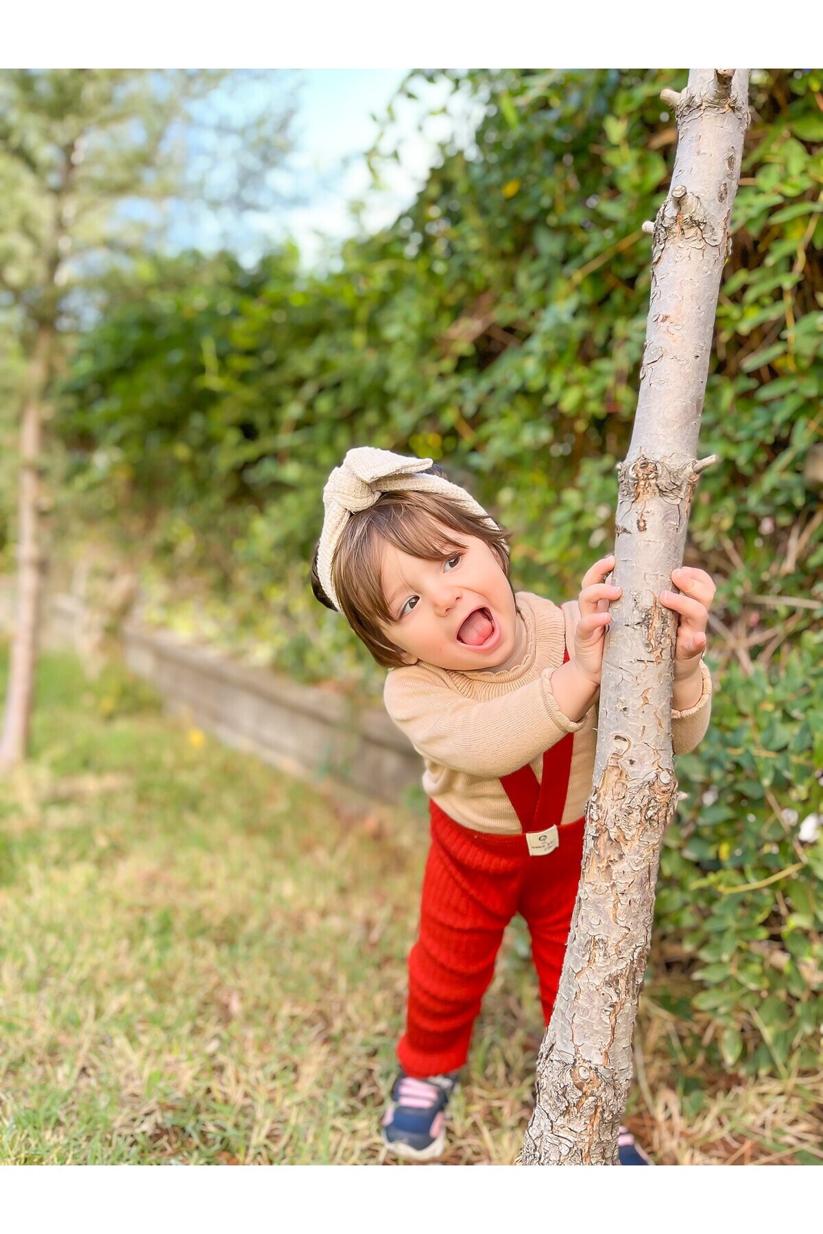 gogo bici Çapraz Askılı Boyu Ayarlanabilir Esnek Triko Salopet Tayt Tulum Bebek Çocuk fotoğrafı 2 (önizleme)