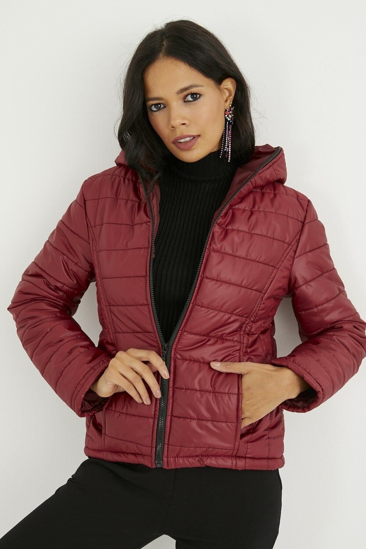 Burgundy 2025 puffer jacket