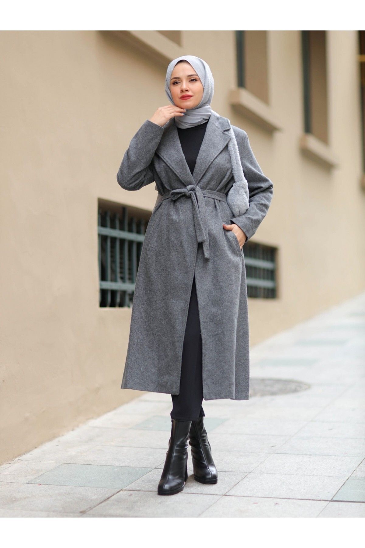 Tie waist clearance winter coat