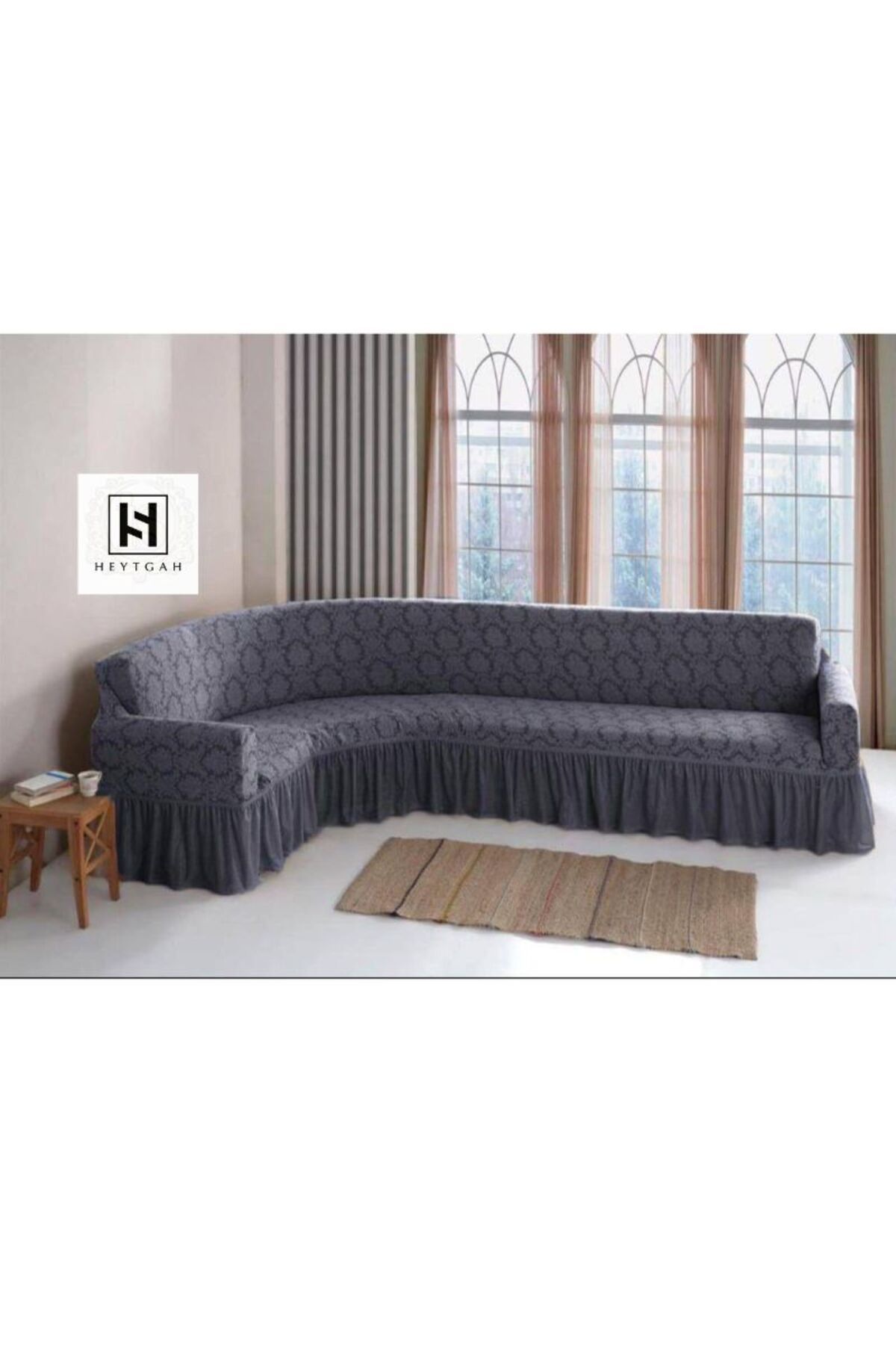 روکش مبل خاکستری پرونده گوشه ژاکارد اورجینال HEYTGAH
