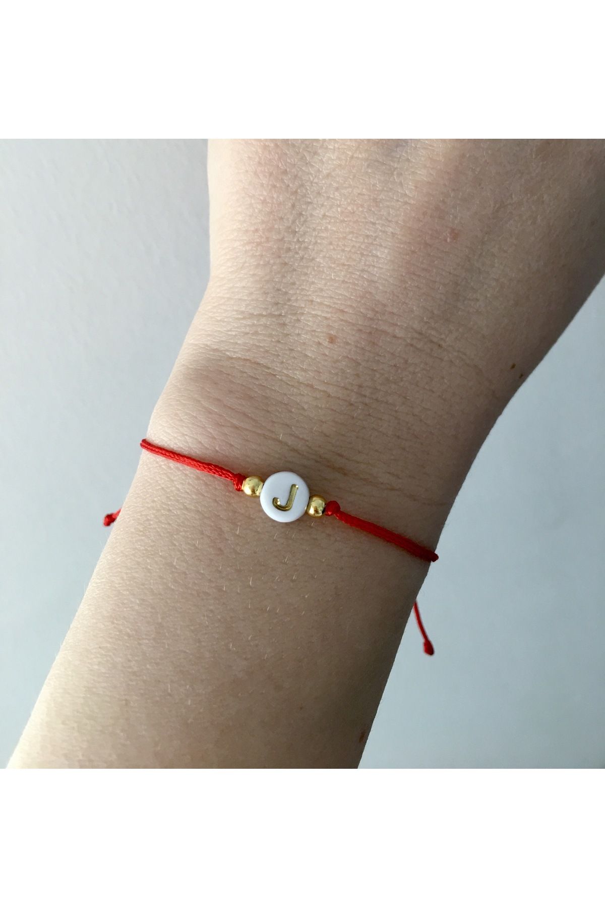 byg ne accessories Beaded Red String Lucky Bracelet with Letter J