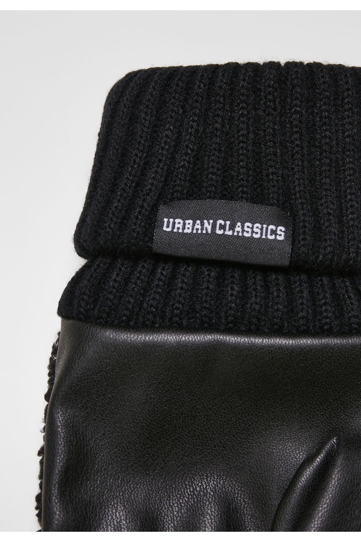 Urban Classics-Unisex Sherpa Synthetic Leather Gloves 4