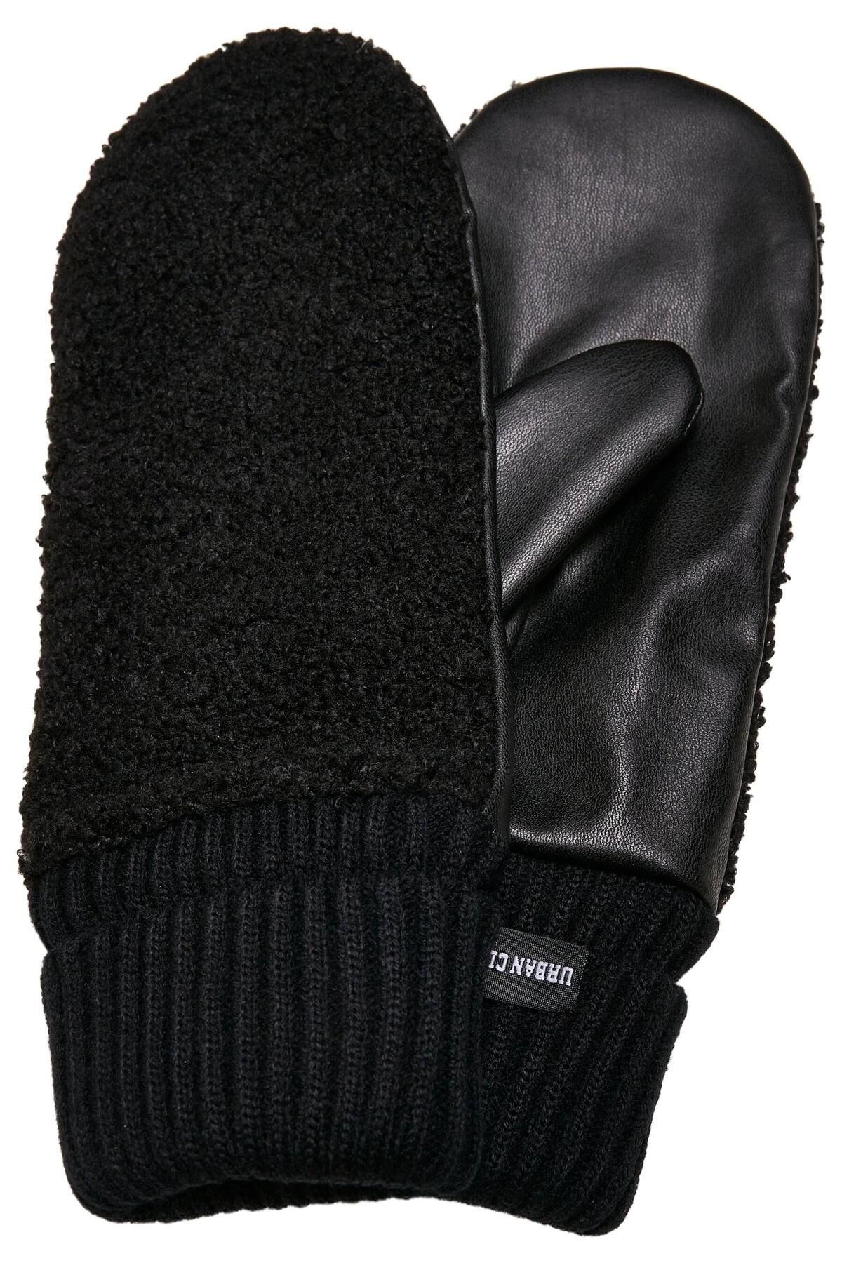 Urban Classics-Unisex Sherpa Synthetic Leather Gloves 5