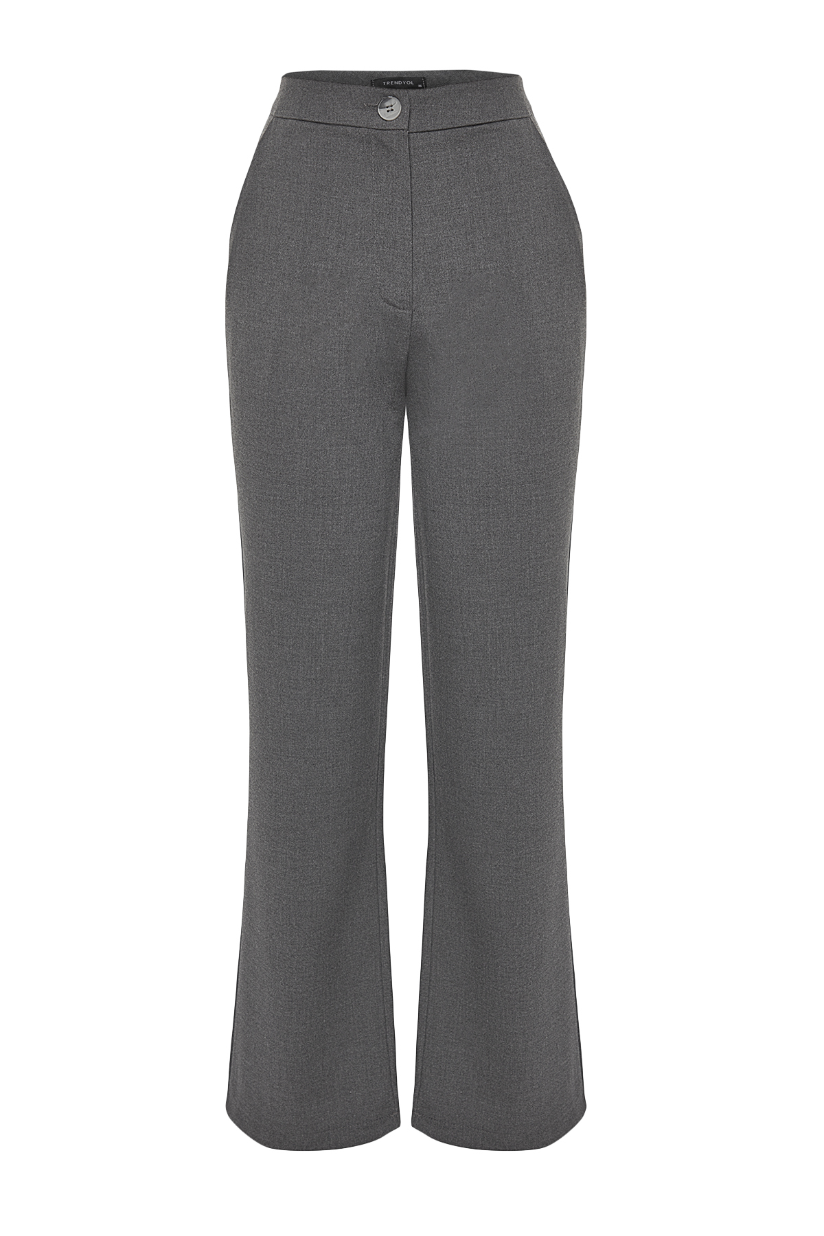 Trendyolmilla  Antrasit Premium Kalite Wide Leg/Geniş Paça Dokuma Kumaş Pantolon TWOAW24PL00227 - Görsel 8