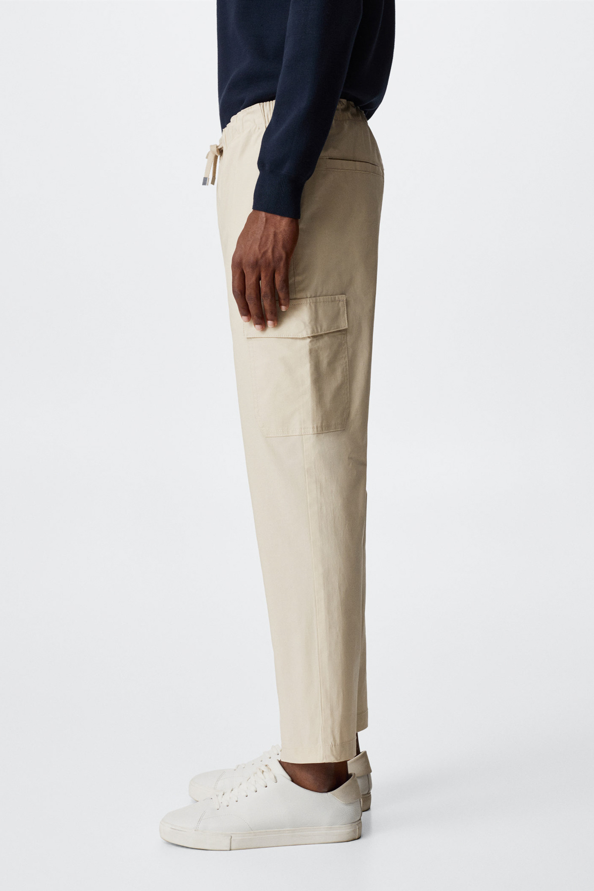 شلوار مردانه بژ منگوMANGO Man | 37000648 اورجینال - تصویر 7