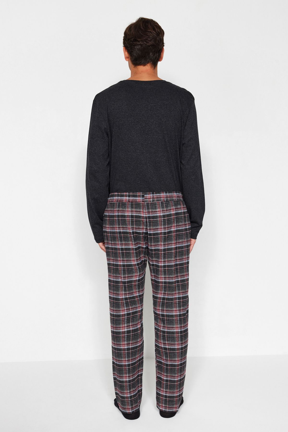 Buy Trendyol Men's Black Plaid Comfortable Fit Lumberjack Weave Pajama  Bottoms. 2024 Online