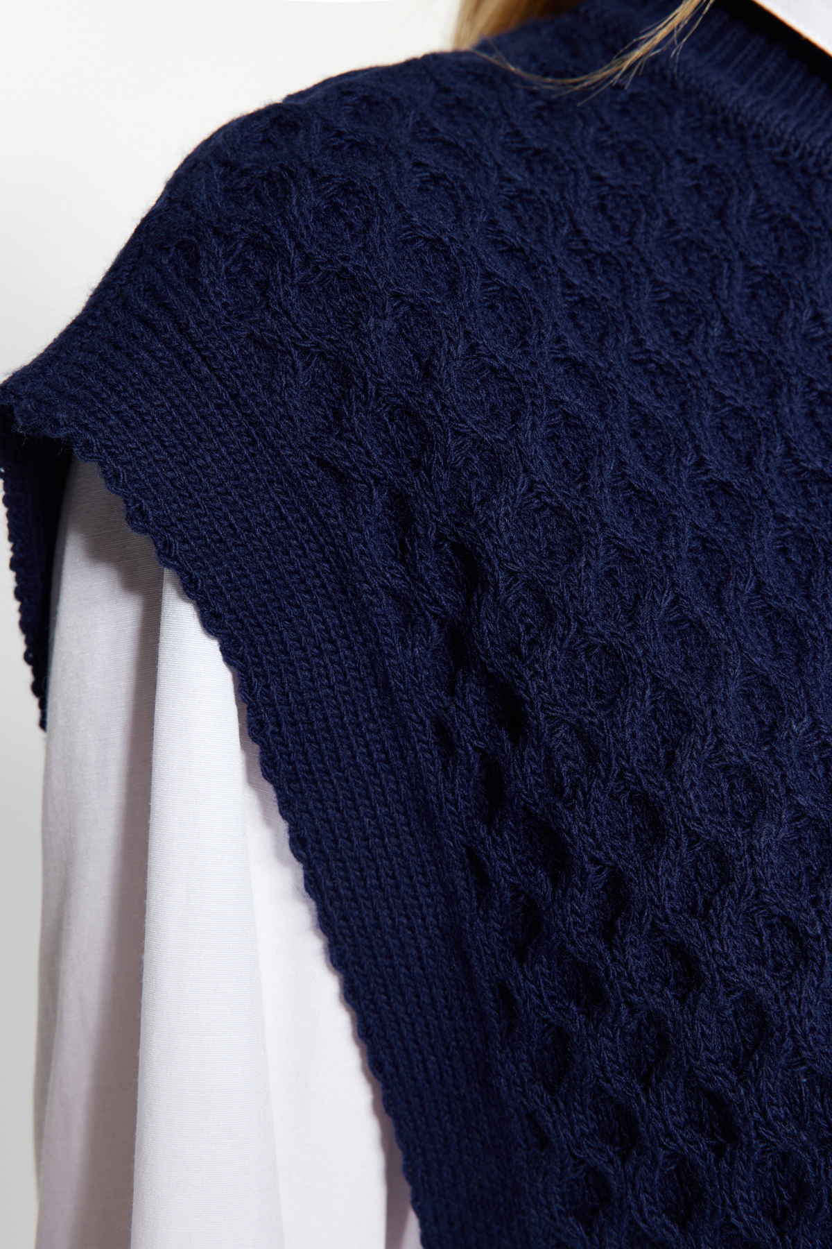 Trendyol Modest Sötétkék öves sárgaréz kötött pulóver-nadrág kötöttáru alsó-felső szett