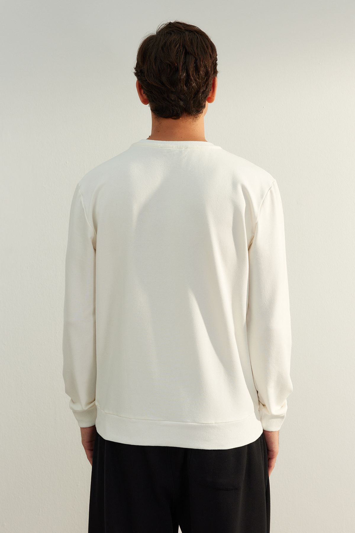 Trendyol Collection-Лимитирана серия екрю суитшърт с нормален/нормален крой, без повдигане TMNAW22SW1186 5