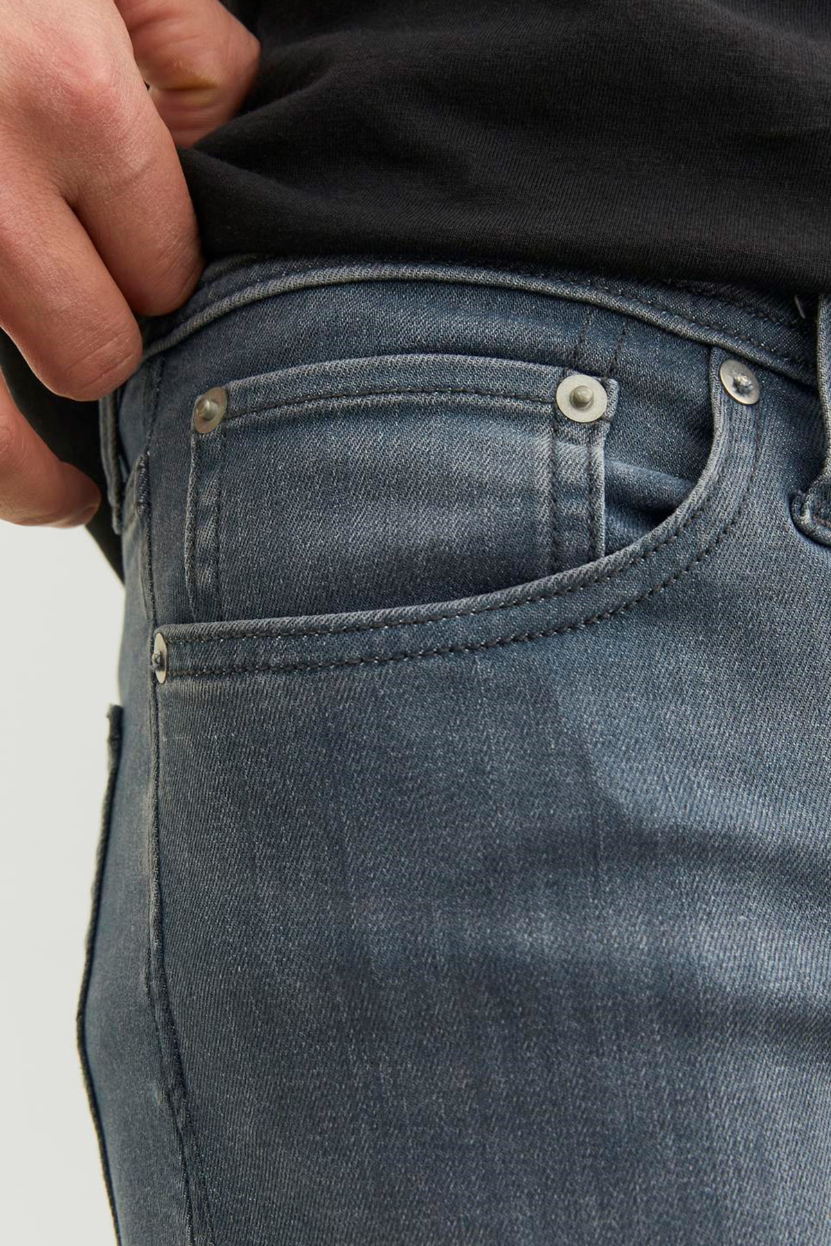 شلوار جین جک اند جونز مردانه جین مشکی جین راسته Slim Fit/اسلیم فیت فاق نرمال   Slim/اسلیم فیت Daily/روزانه | Jack & Jones 12237241 TR - تصویر 5