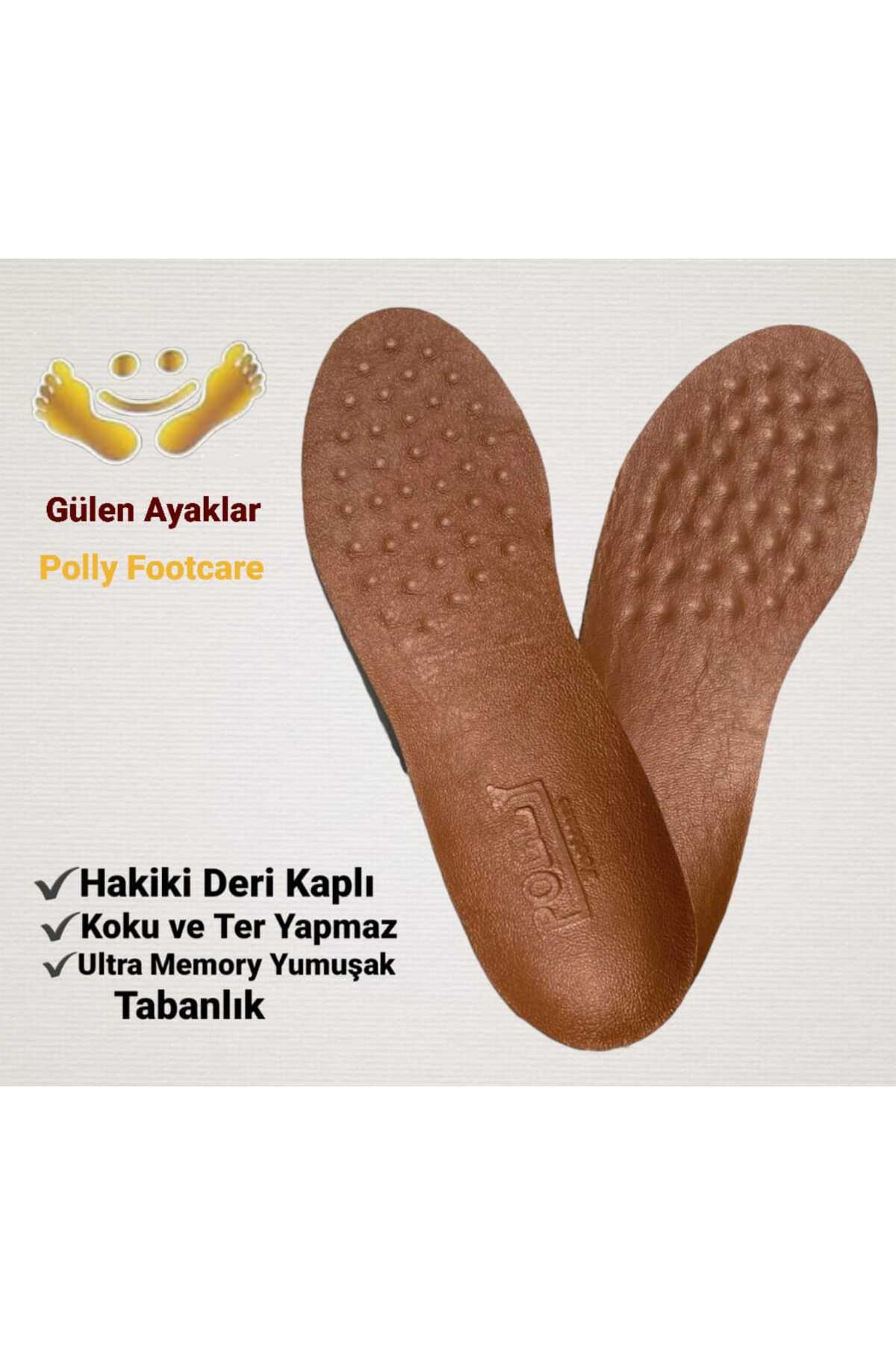 Topuk Destekli Yumuşak Hakiki Deri Kaplı Spor Tabanlık Naturel